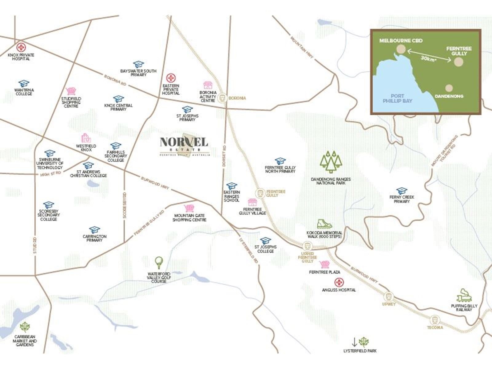 Norvel Estate - Ferntree Gully Location Map