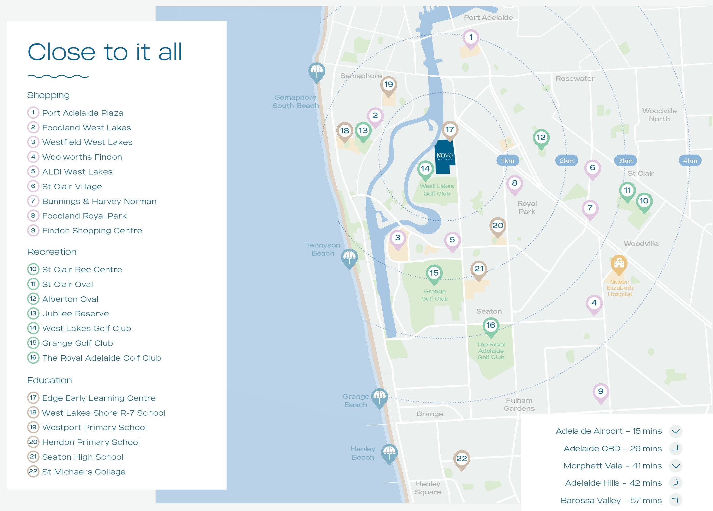 Novo Estate - West Lakes Location Map