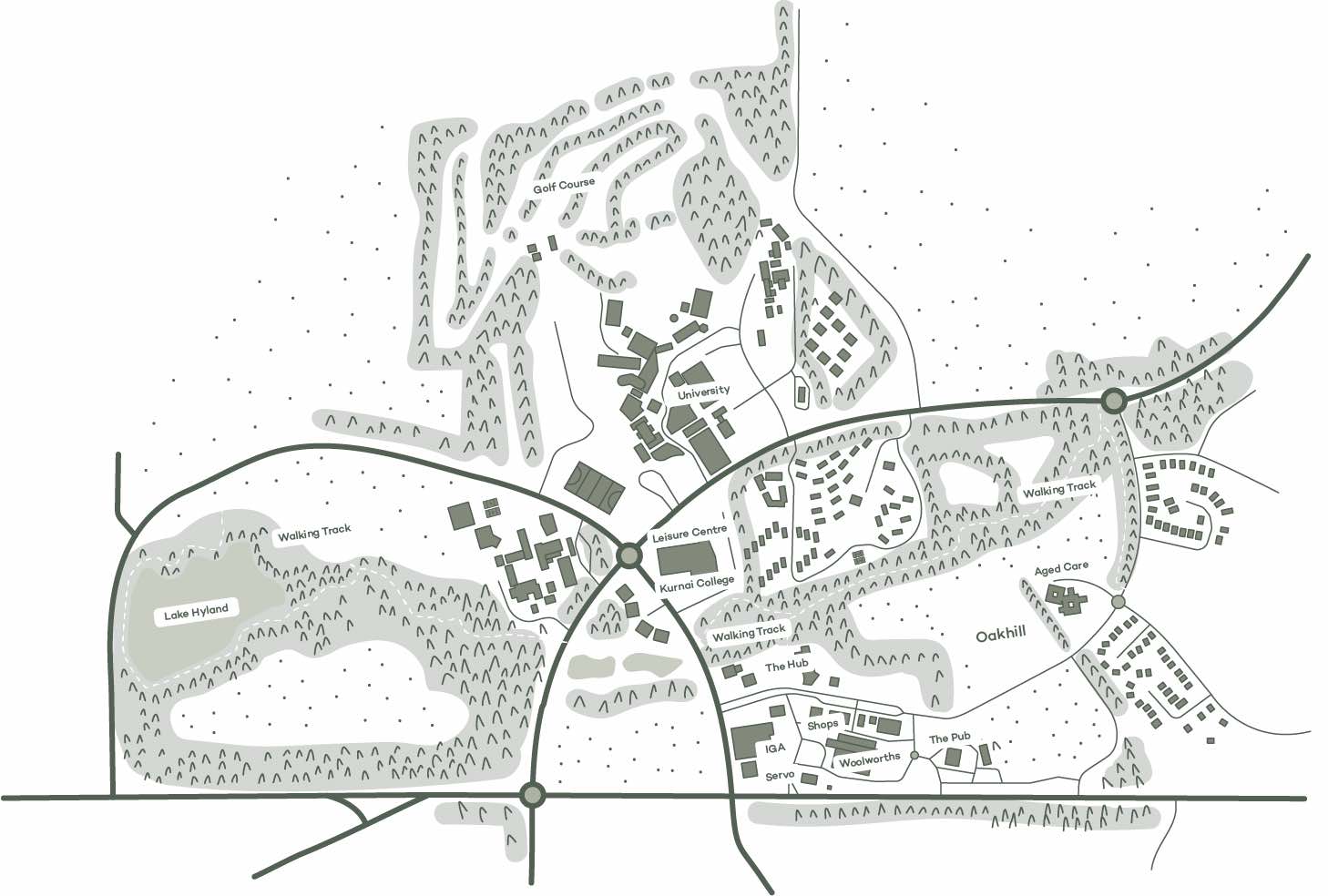 Oak Hill Estate - Churchill Location map