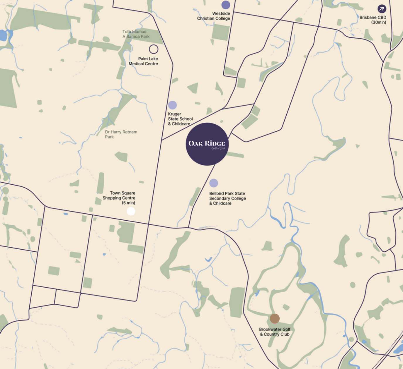 Oak Ridge Estate - Bellbird Park Location map