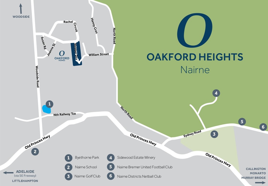 Oakford Heights Estate - Nairne Location Map