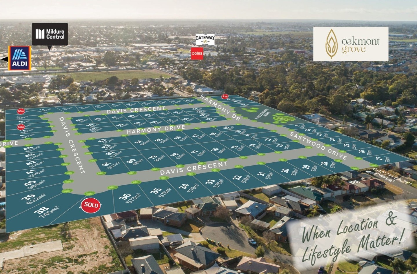 Oakmont Grove Estate - Mildura Aerial