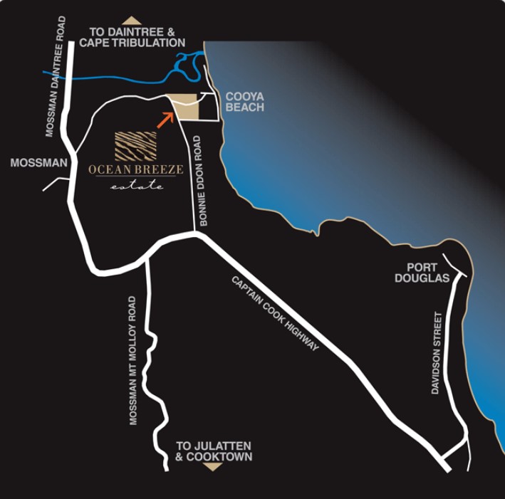 Ocean Breeze Port Douglas Estate - Cooya Beach Location Map