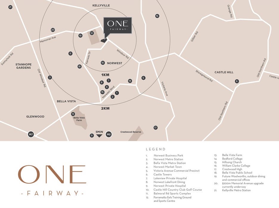 One Fairway Estate - Kellyville Location Map