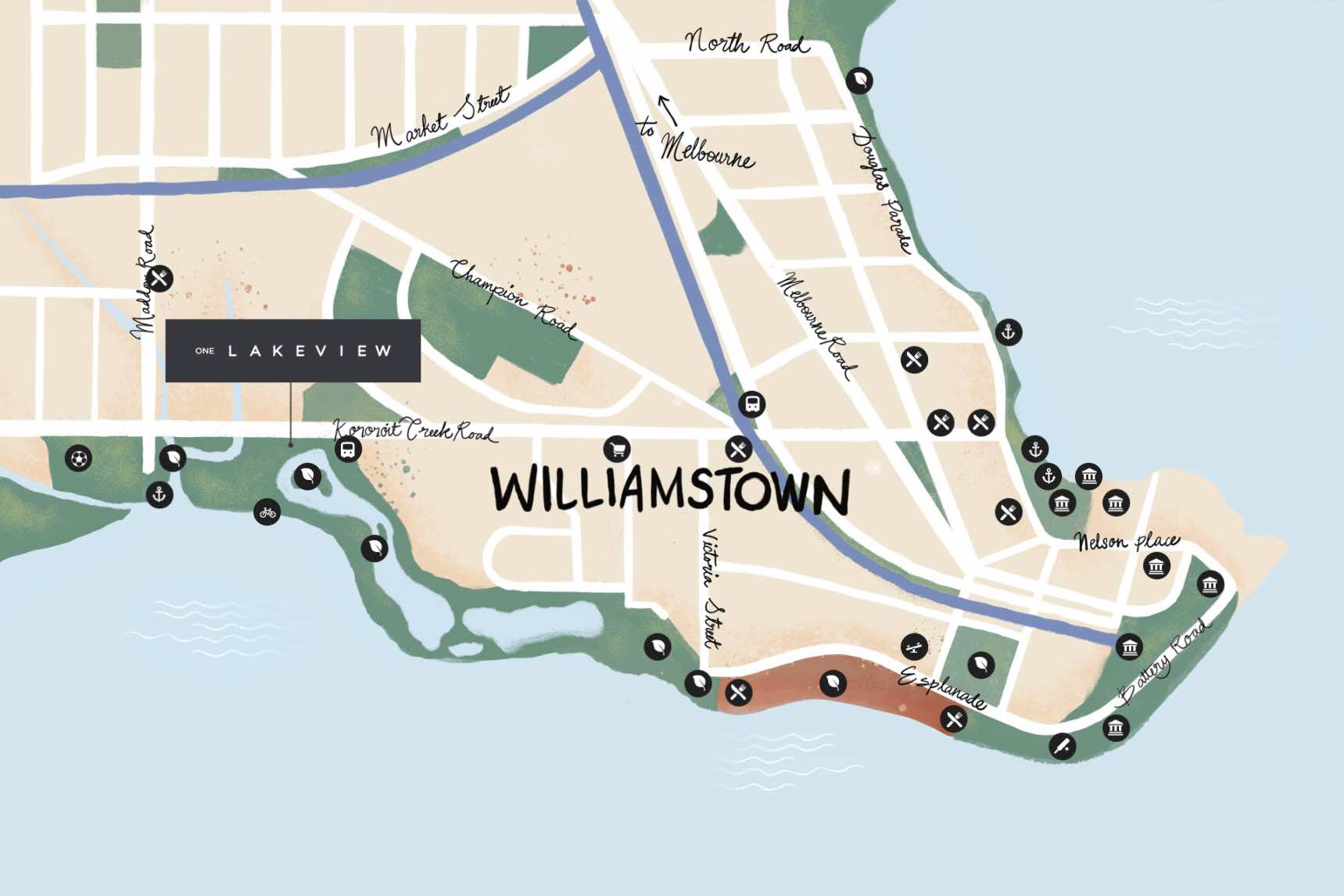 One Lakeview Estate - Williamstown Location map