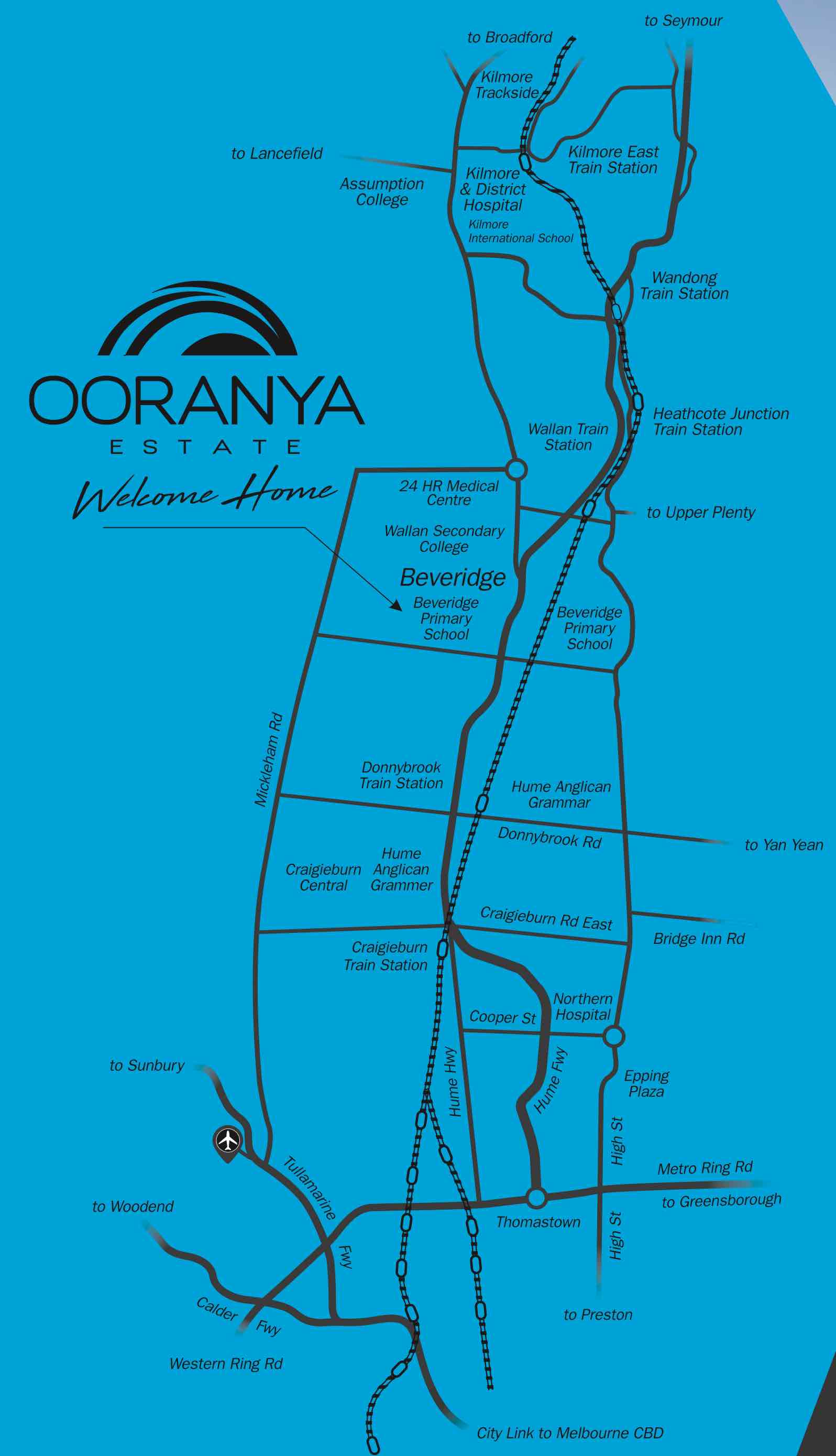 Ooranya Estate - Beveridge Location m Location Map