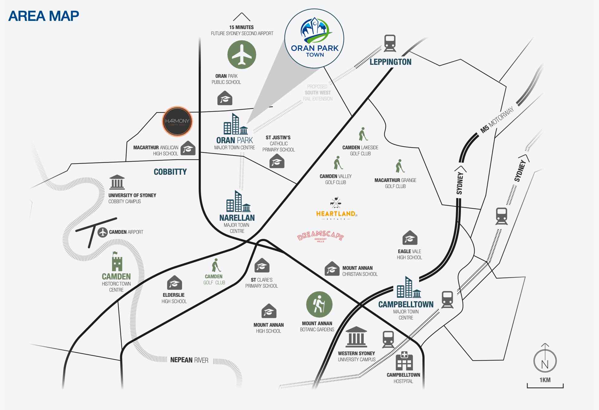 Oran Park Town Estate - Oran Park Location map