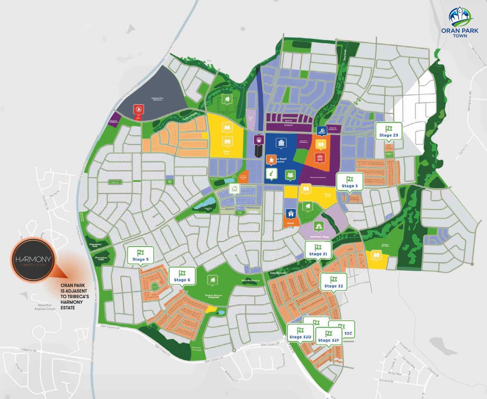 Oran Park Town Estate - Oran Park Masterplan