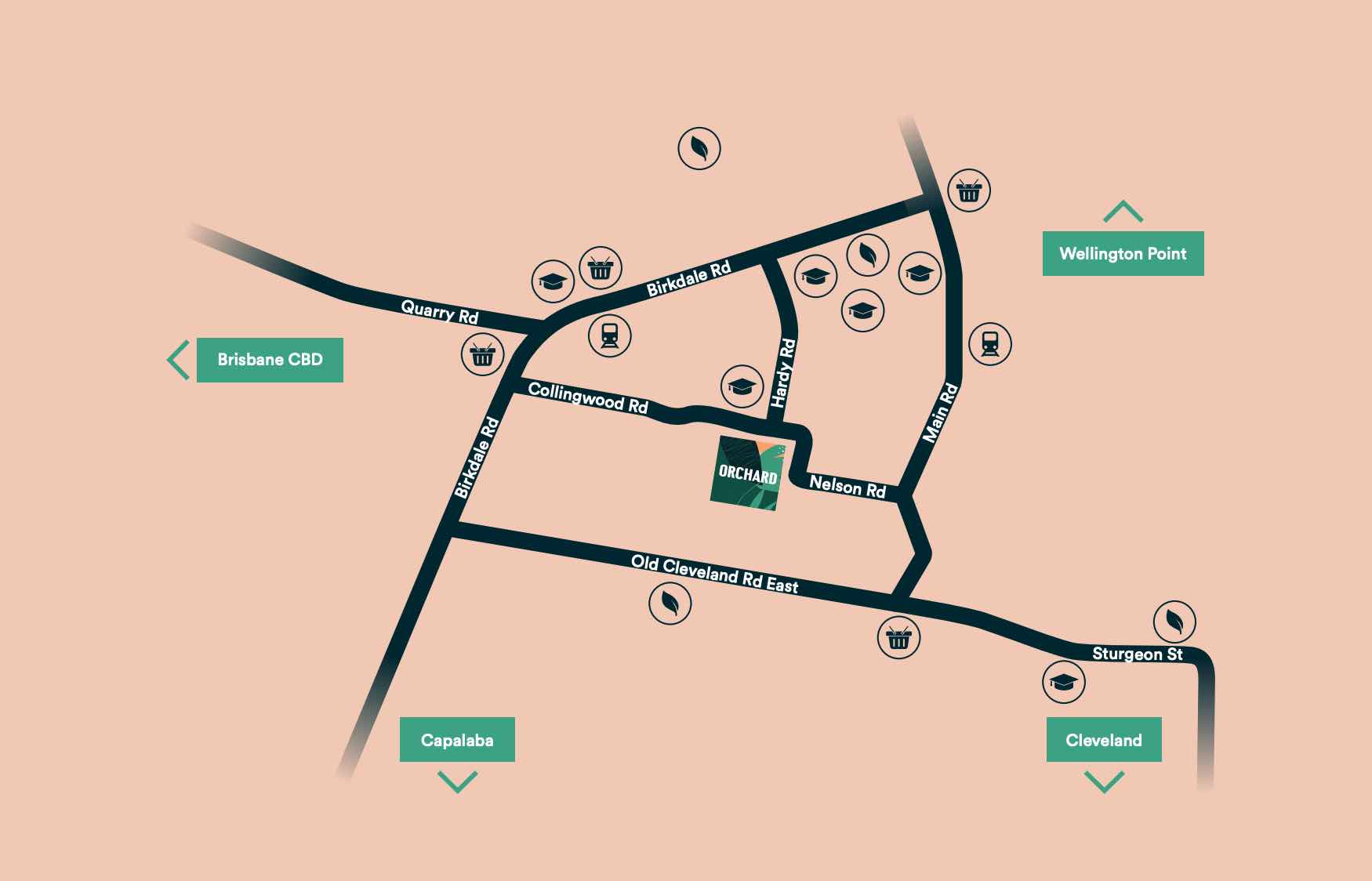 Orchard Estate - Birkdale Location map