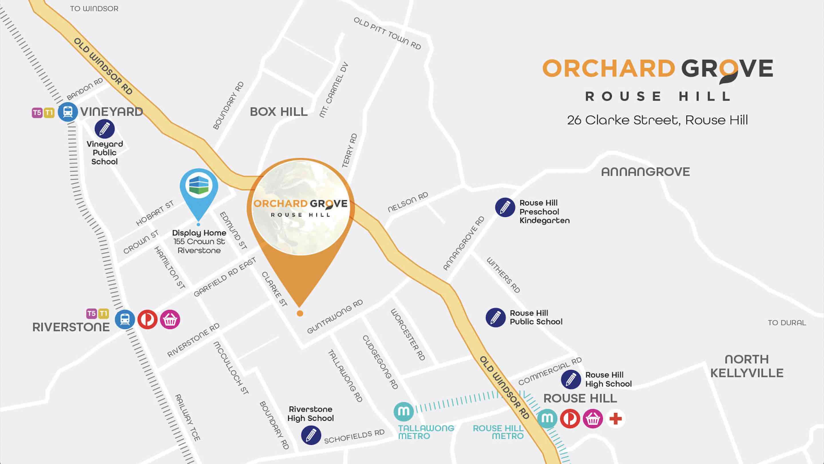 Orchard Grove Estate - Rouse Hill Location map