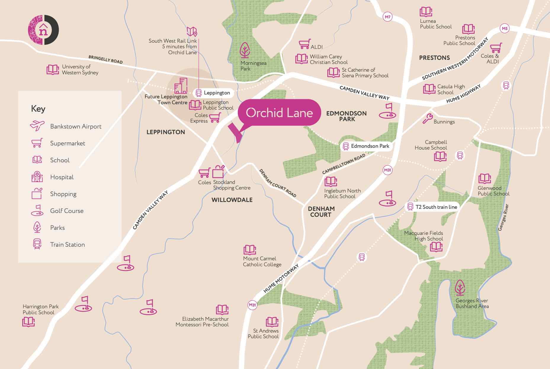 Orchid Lane Estate - Leppington Location map 2