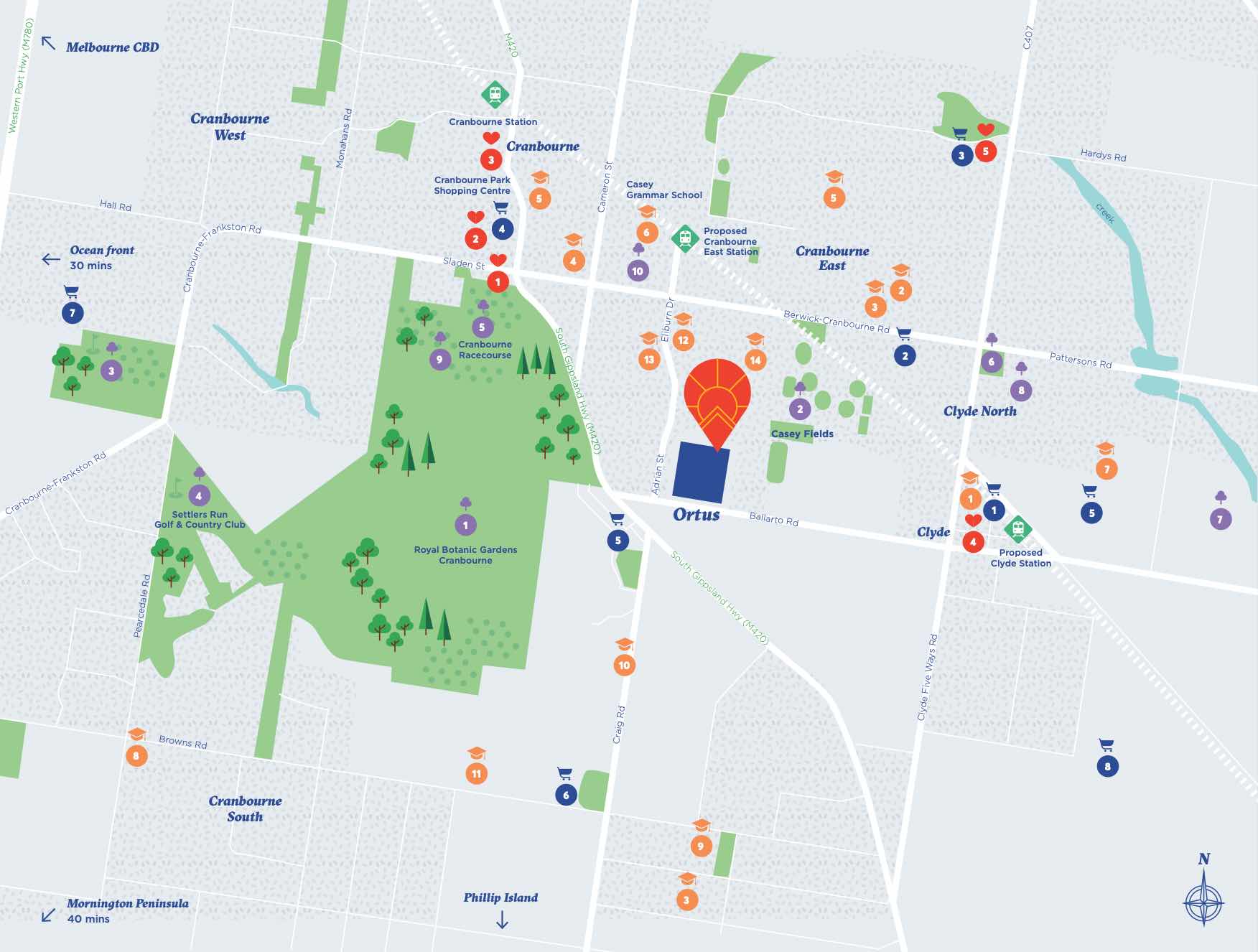 Ortus Estate - Cranbourne East Location map