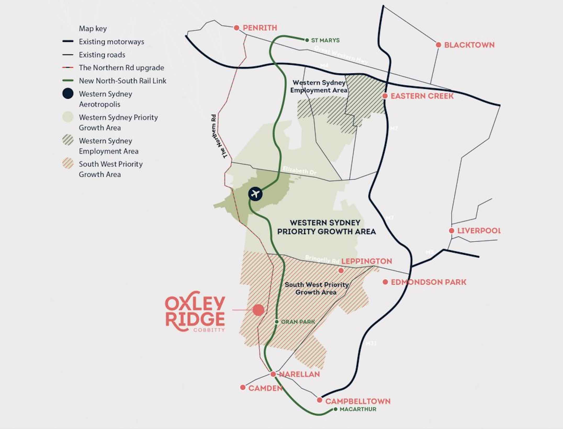 Oxley Ridge Estate - Cobbitty Location map