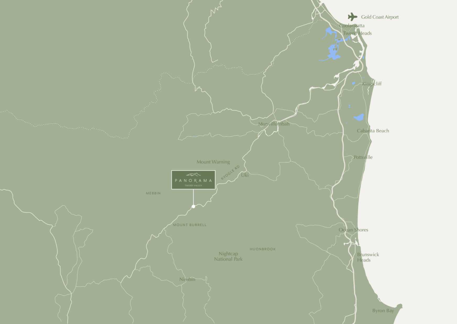 Panorama Tweed Valley Estate - Kunghur Location map