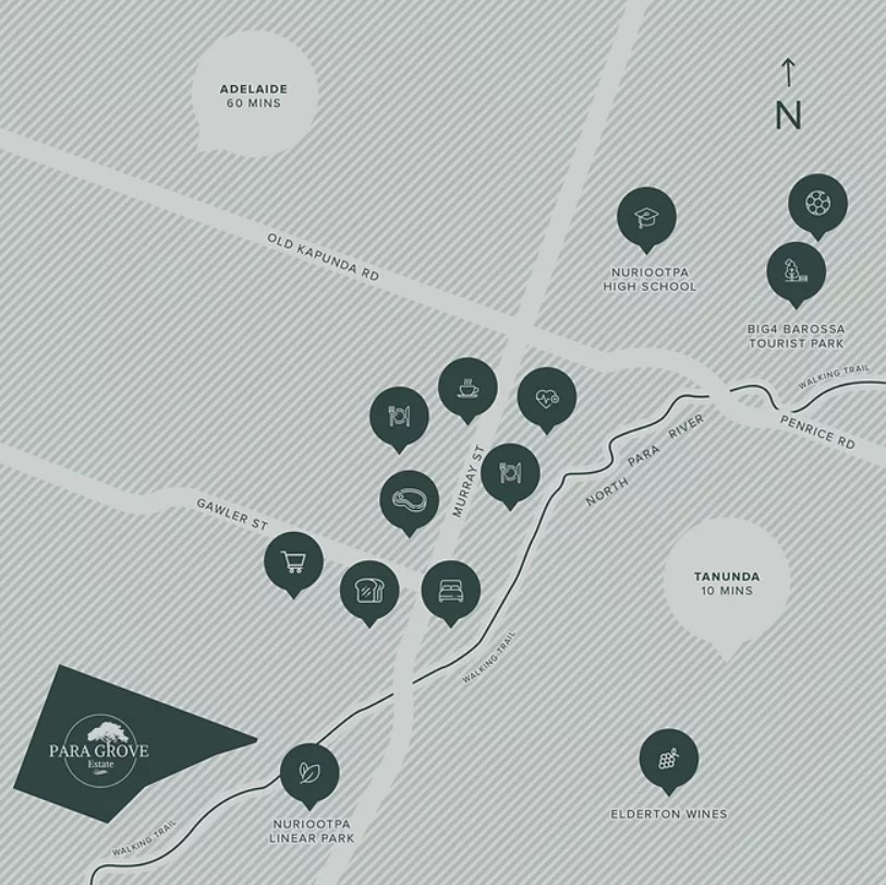Para Grove Estate - Nuriootpa Location Map