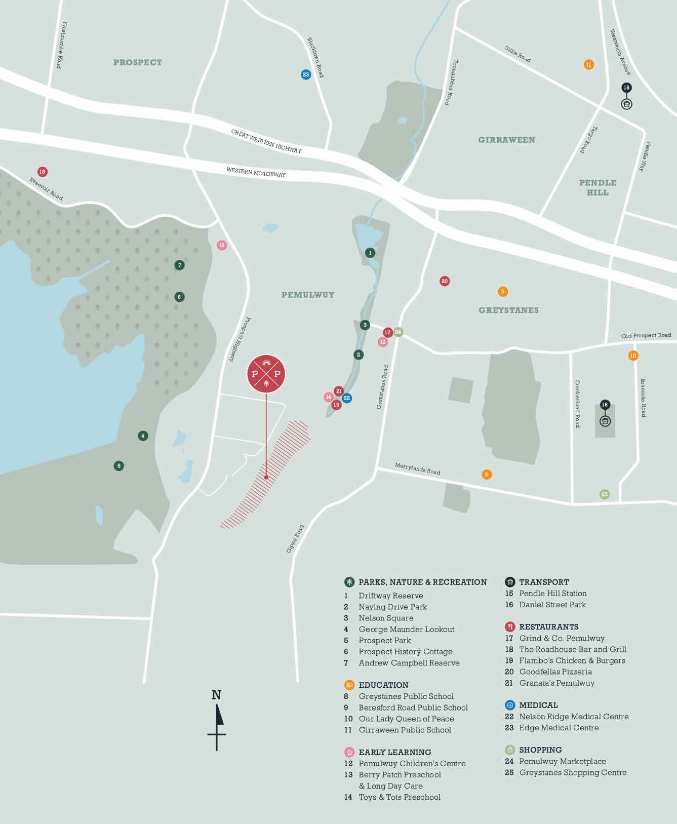 Parade Residences - Pemulwuy Location map