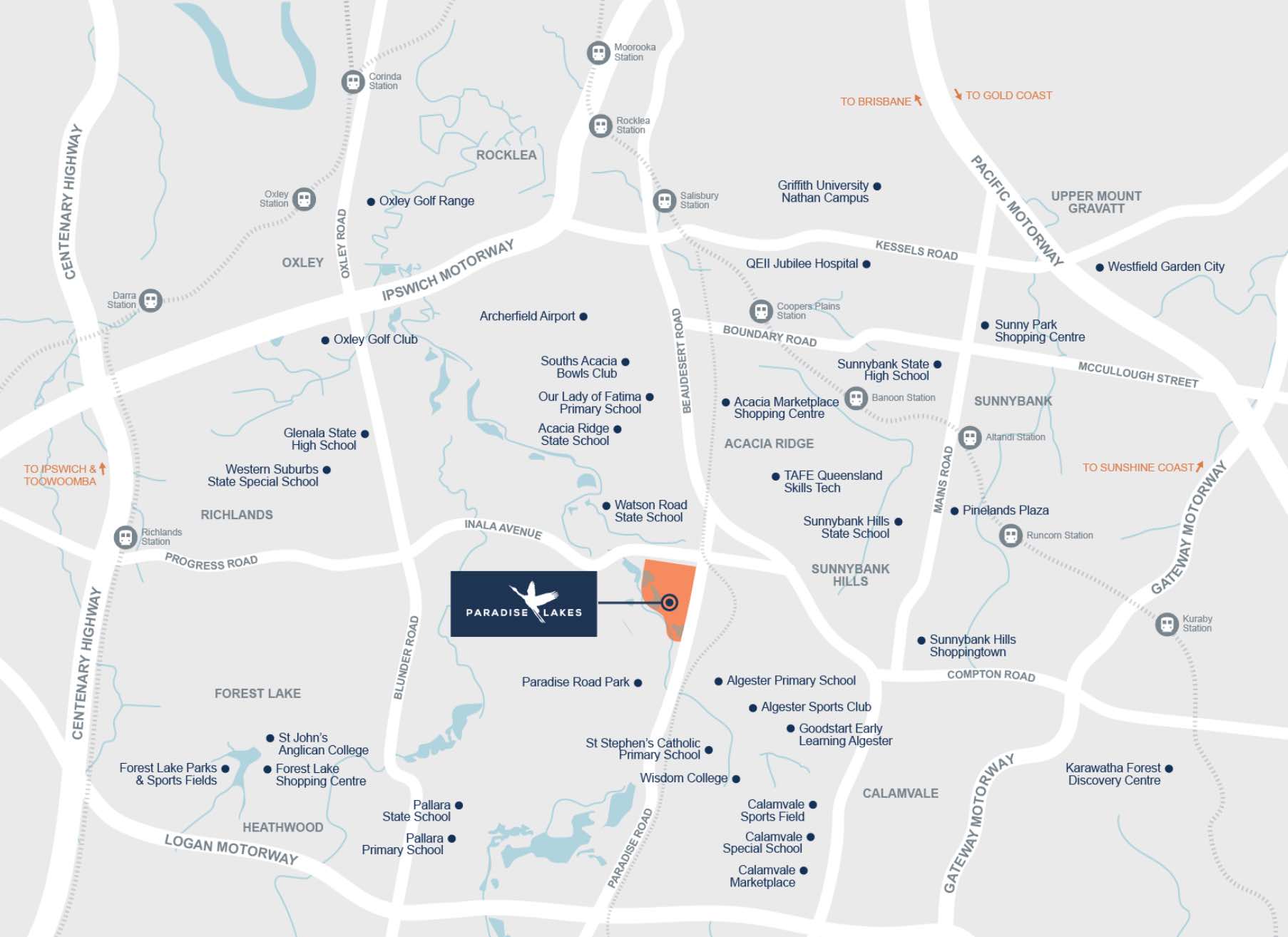 Paradise Lakes Estate - Willawong Location m Location Map