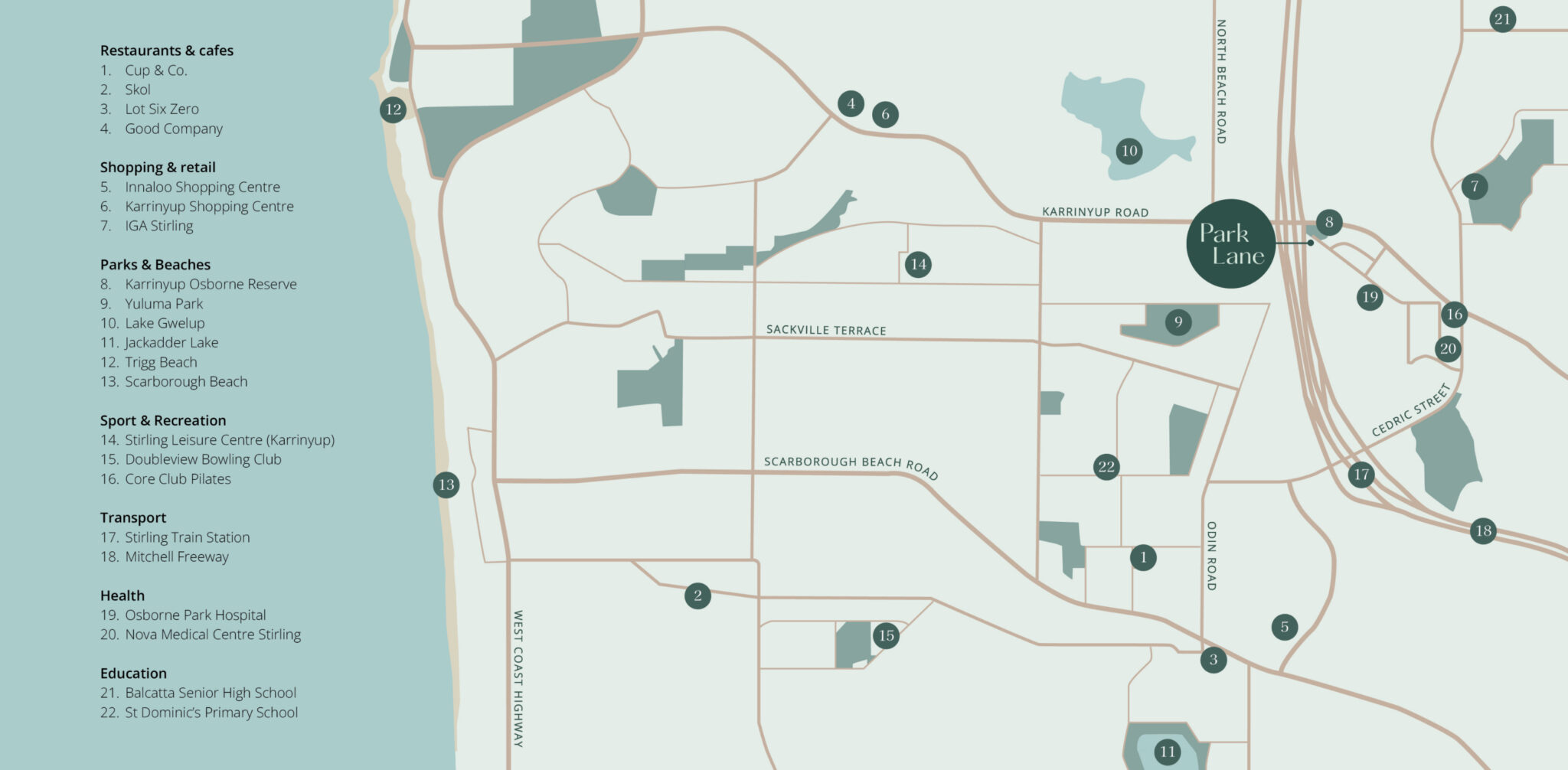 Park Lane Townhomes - Stirling Location Map