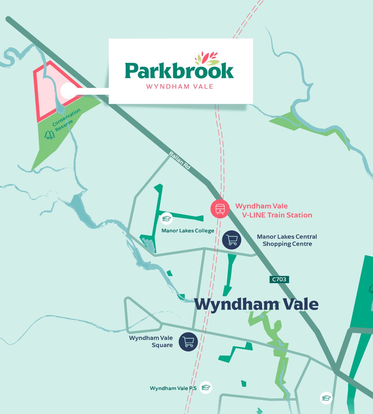 Parkbrook Wyndham Vale Estate - Manor Lakes Location m Location Map