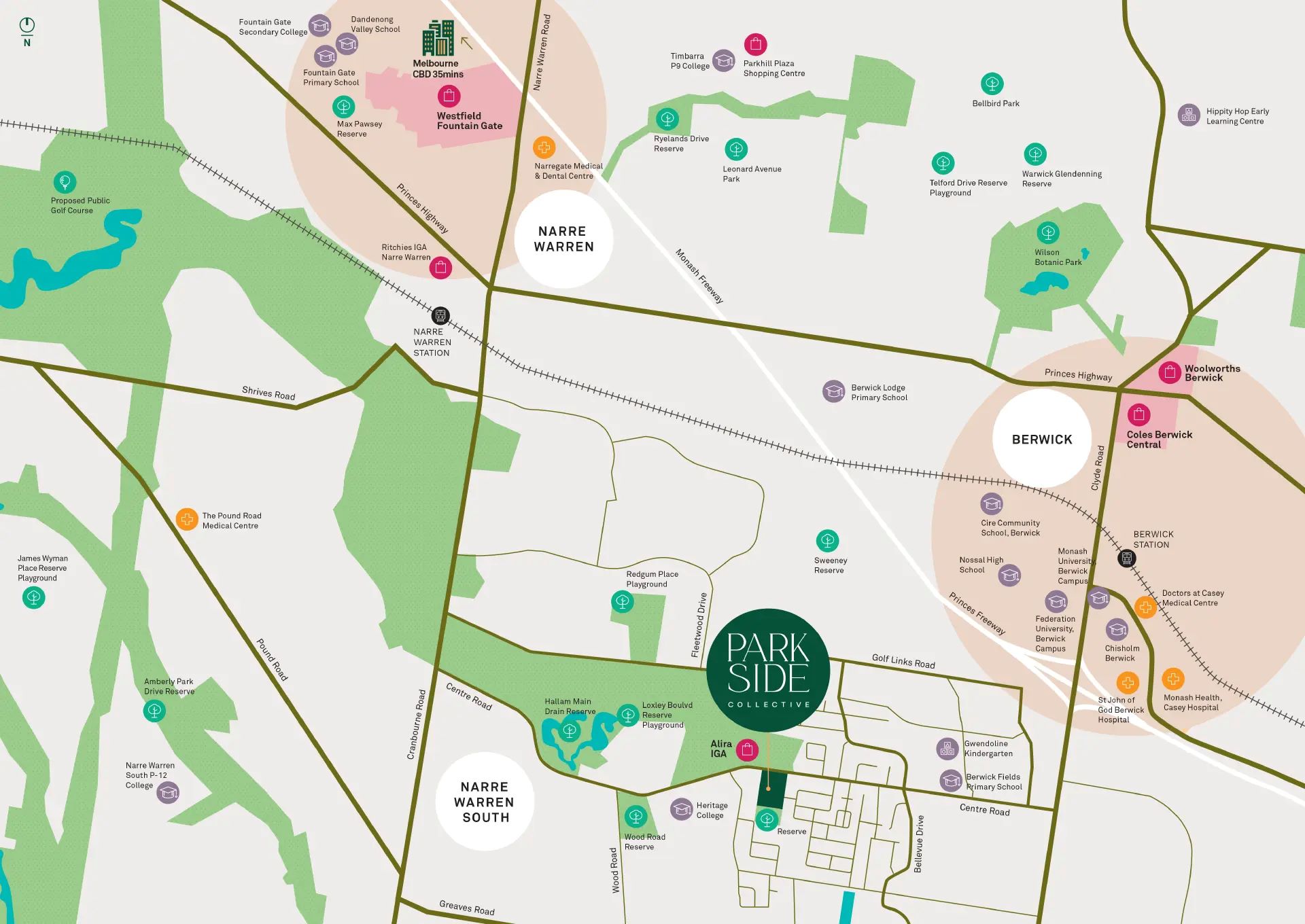 Parkside Collective Townhomes - Berwick Location Map