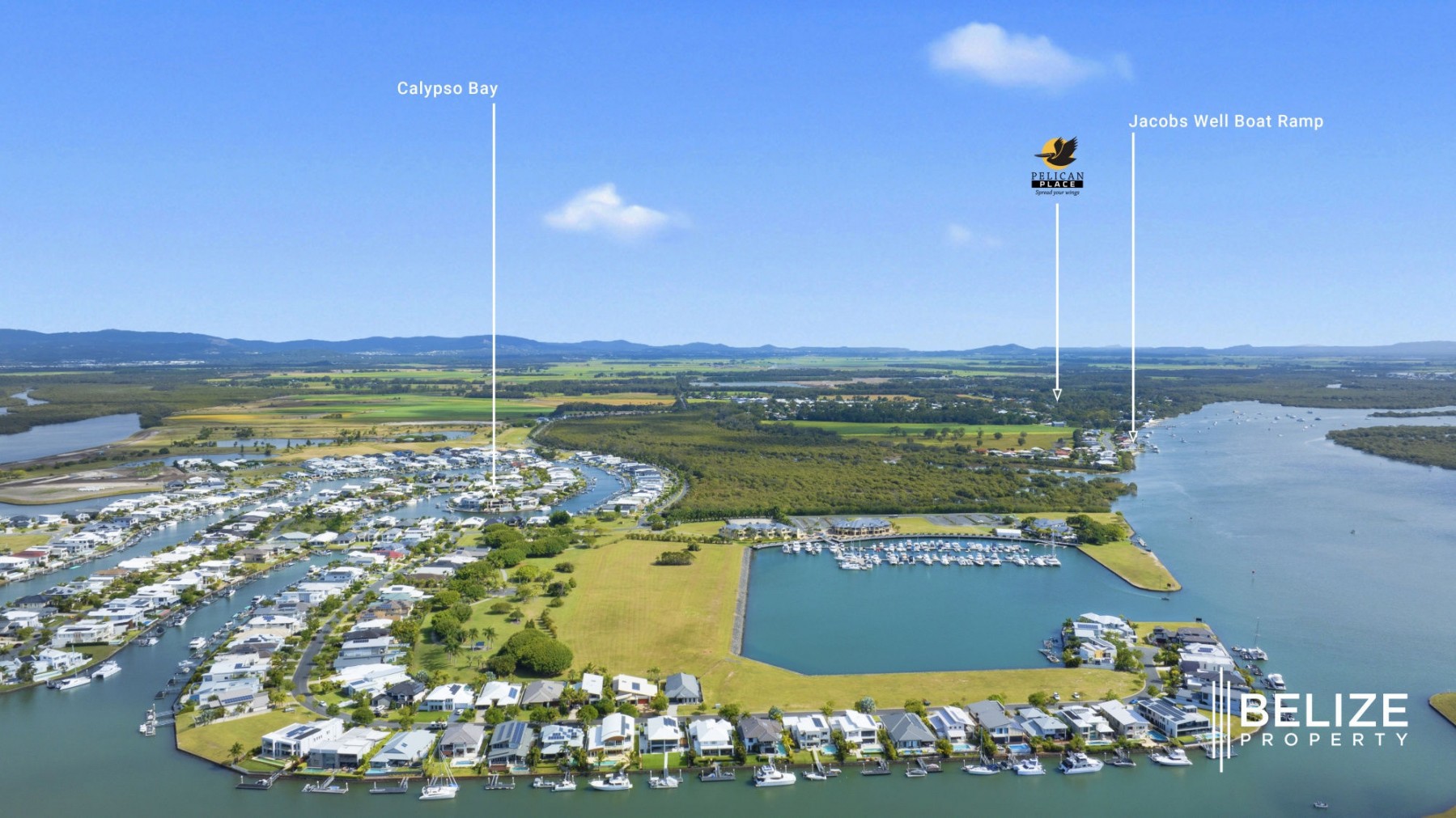Pelican Place Estate - Jacobs Well Aerial