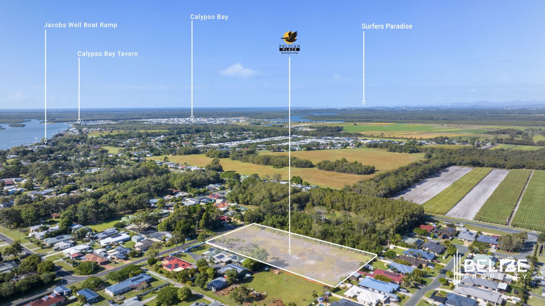 Pelican Place Estate - Jacobs Well Aerial