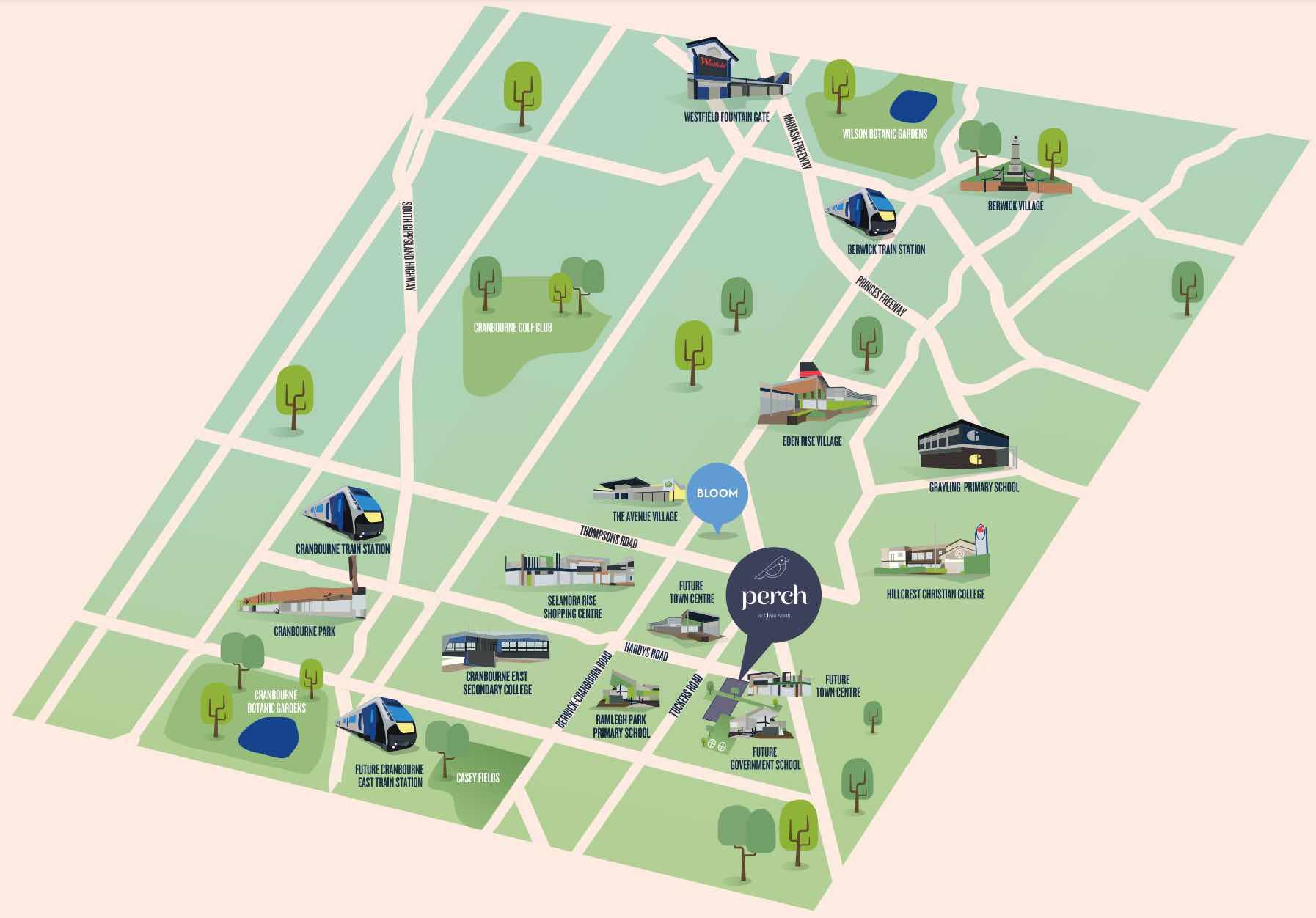 Perch Estate - Clyde North Location m Location Map