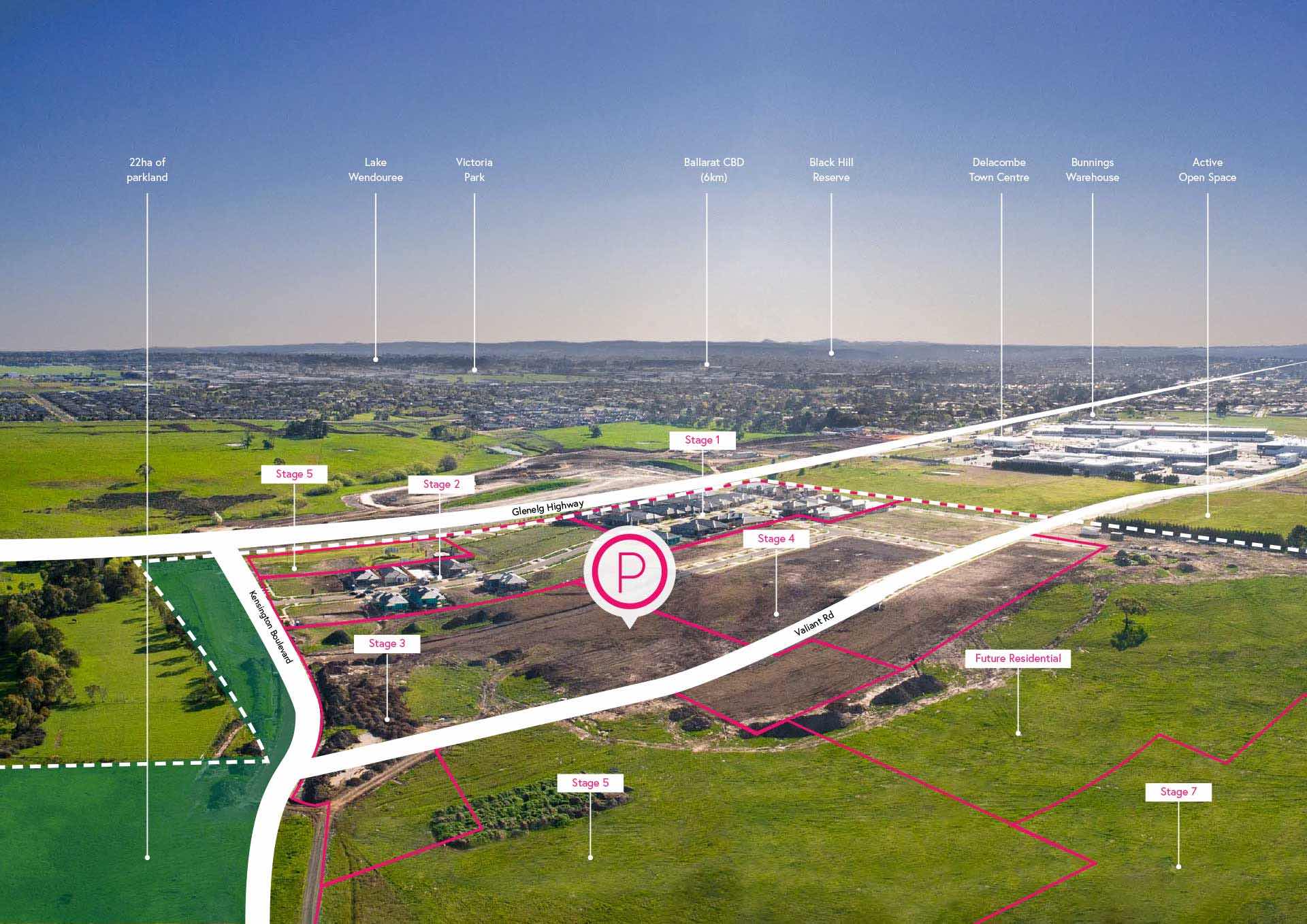 Pinnacle Ballarat Estate - Smythes Creek Aerial