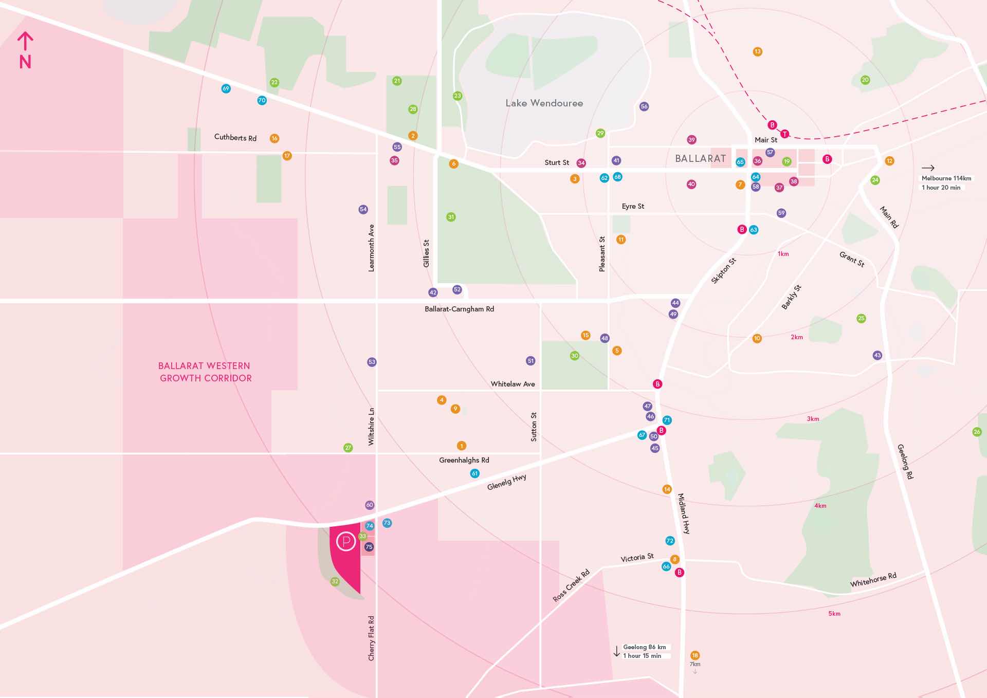Pinnacle Ballarat Estate - Smythes Creek Location m Location Map