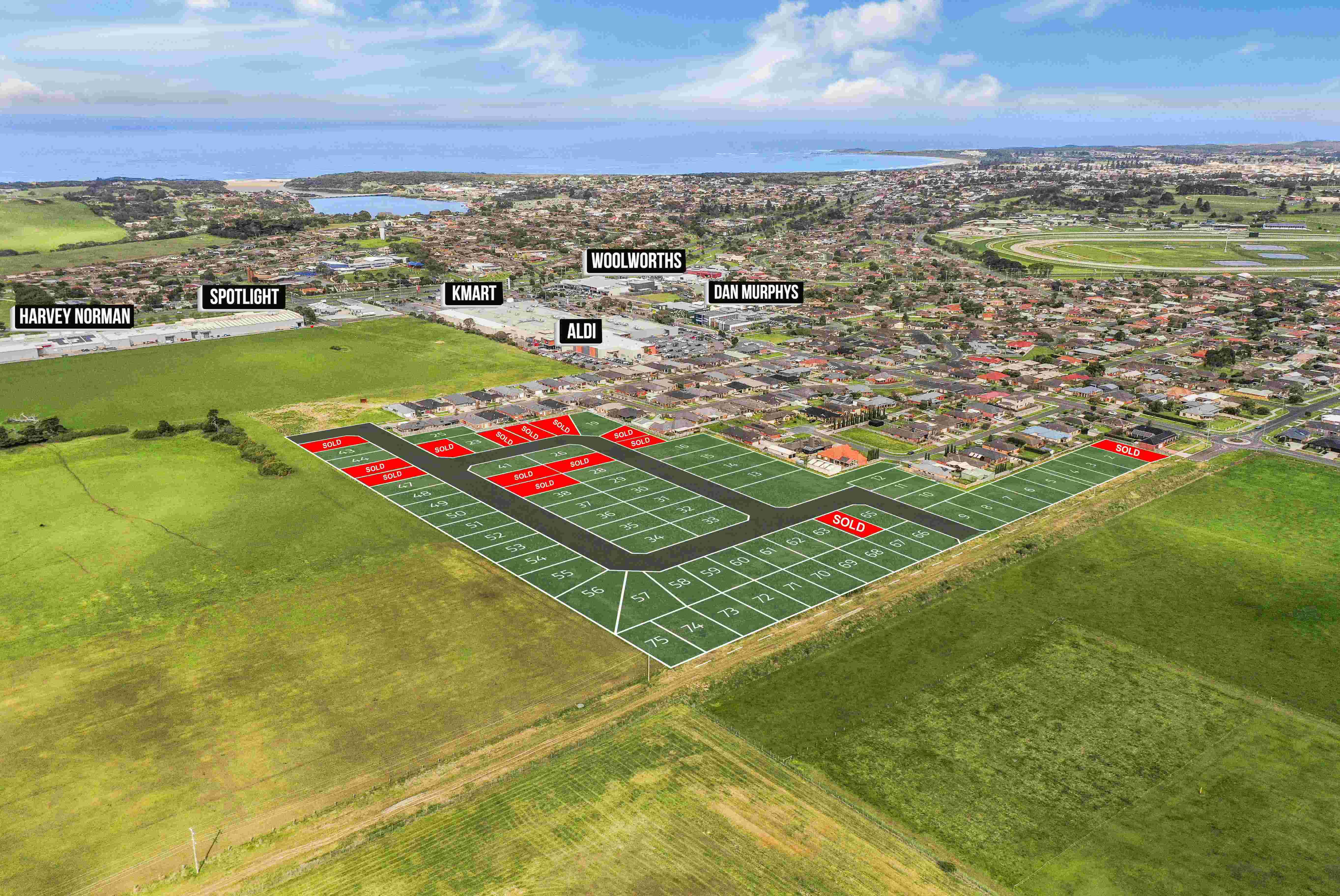 Plaza Heights Estate - Warrnambool Aerial