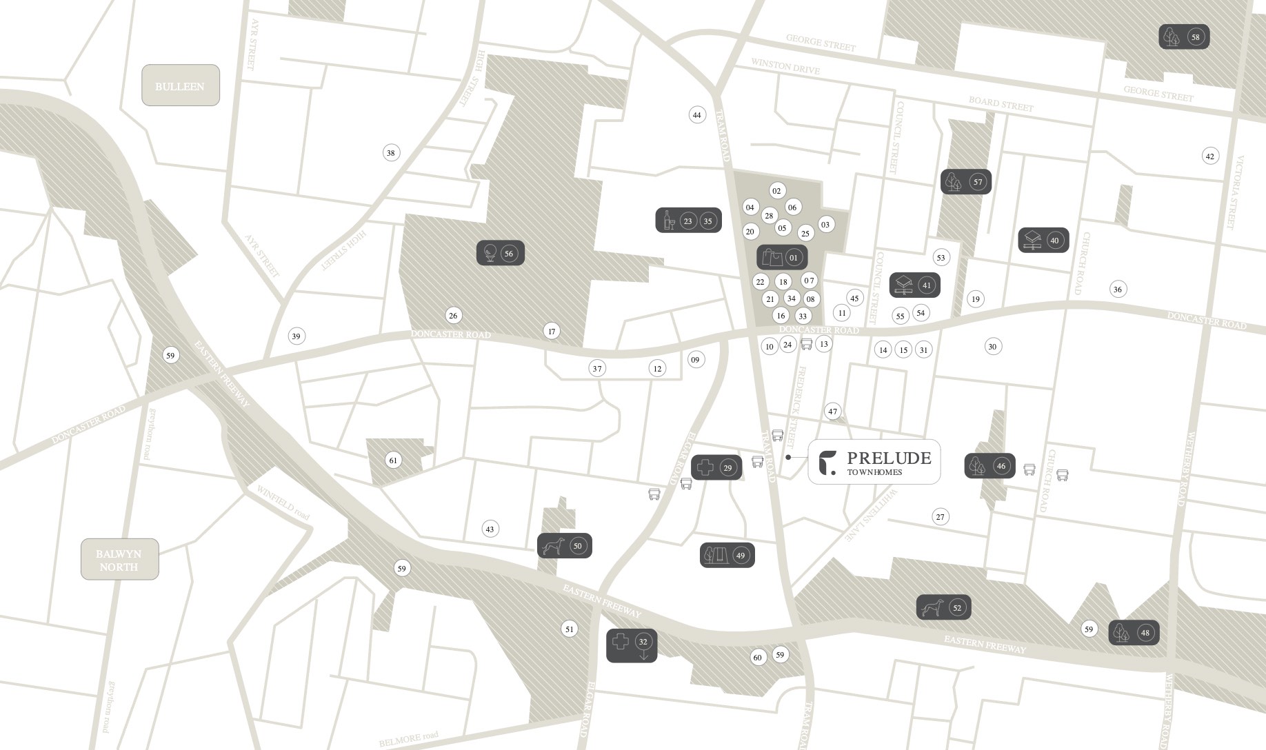 Prelude Townhomes - Doncaster Location Map