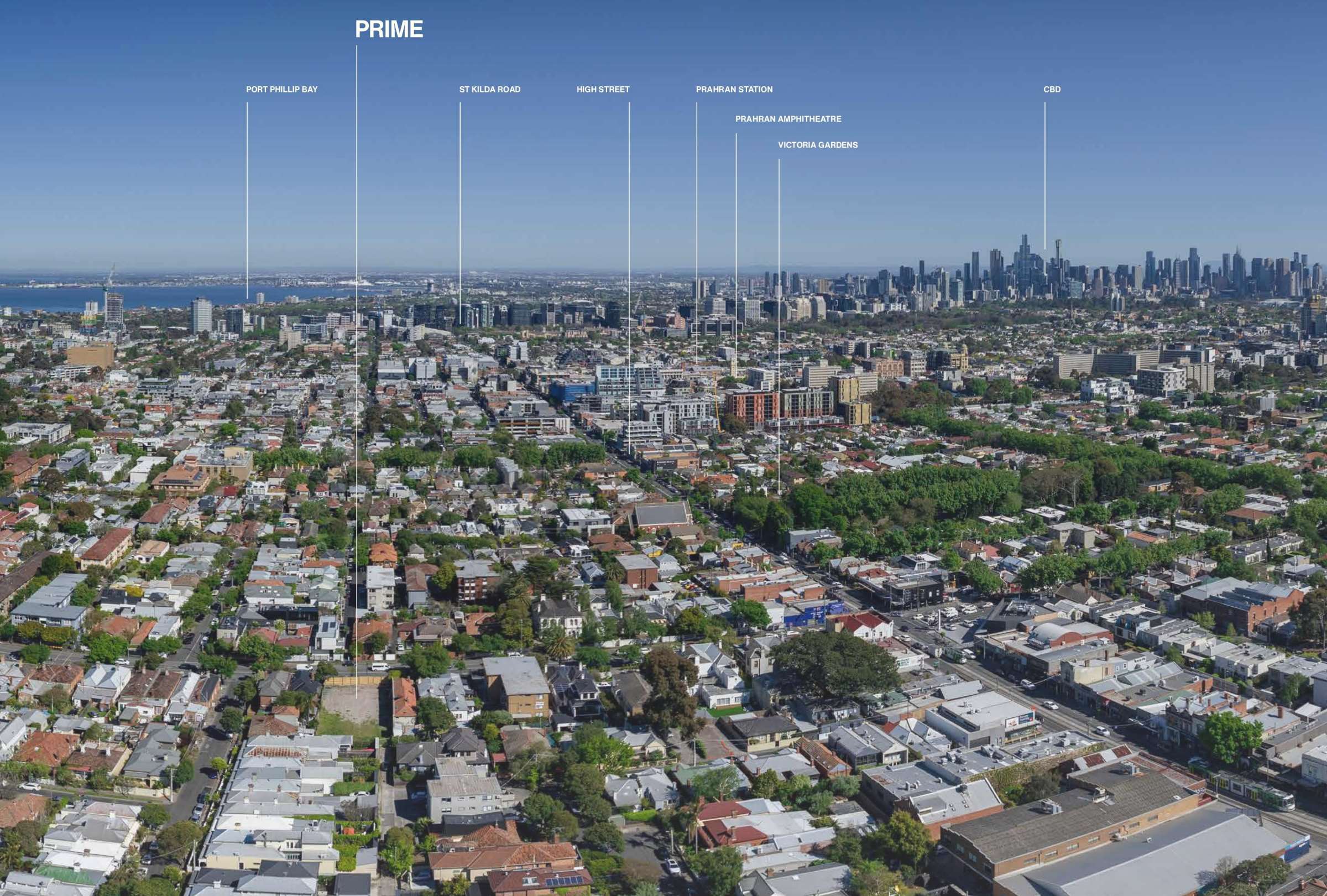 Prime Townhomes - Prahran Aerial