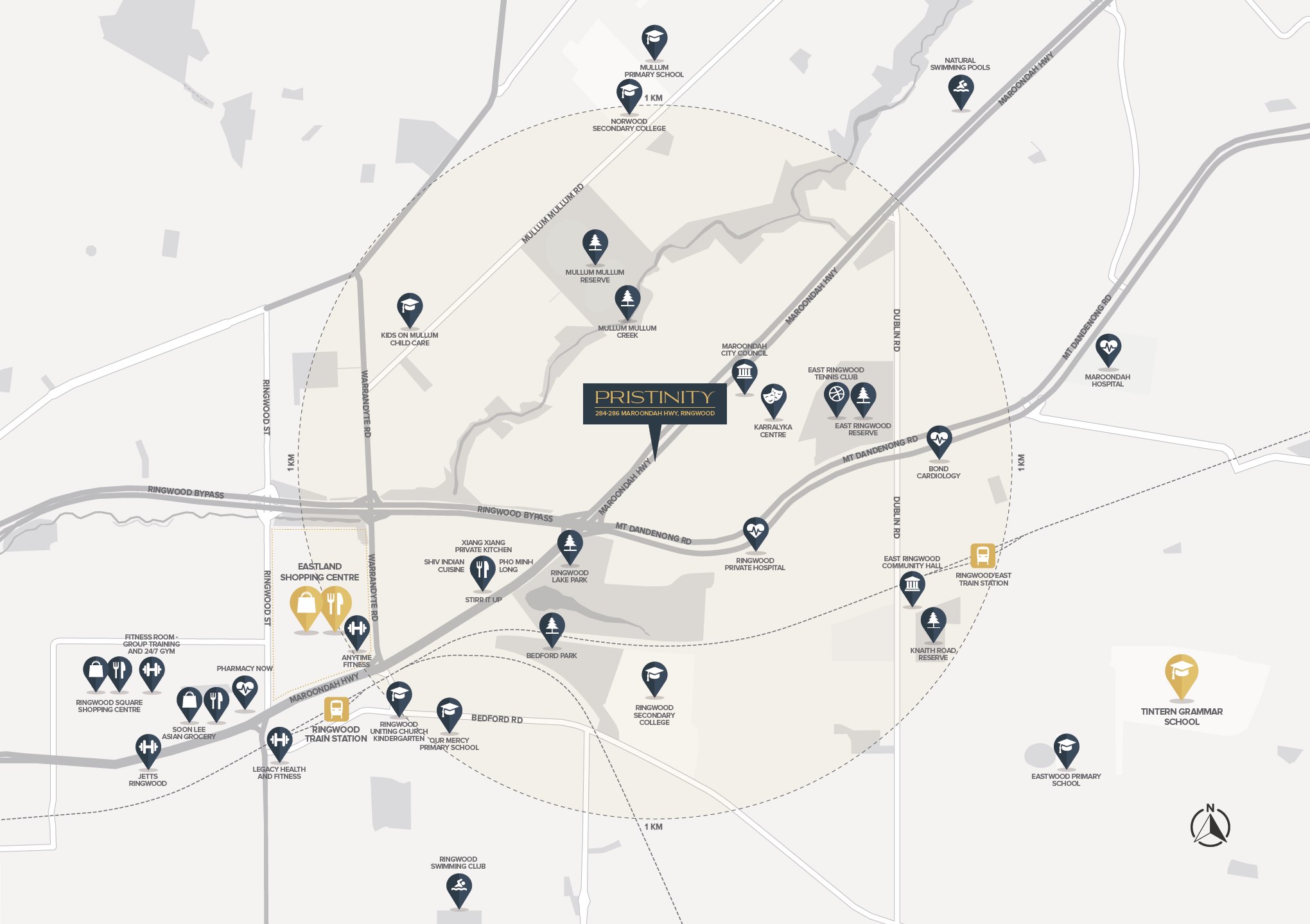 Pristinity Estate - Ringwood location Map