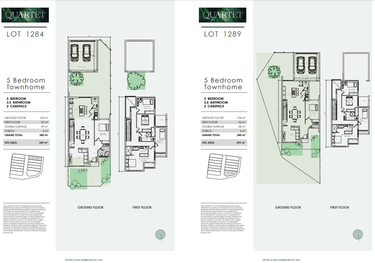 Quartet Townhomes at Windermere - Mambourin Floorplan 1