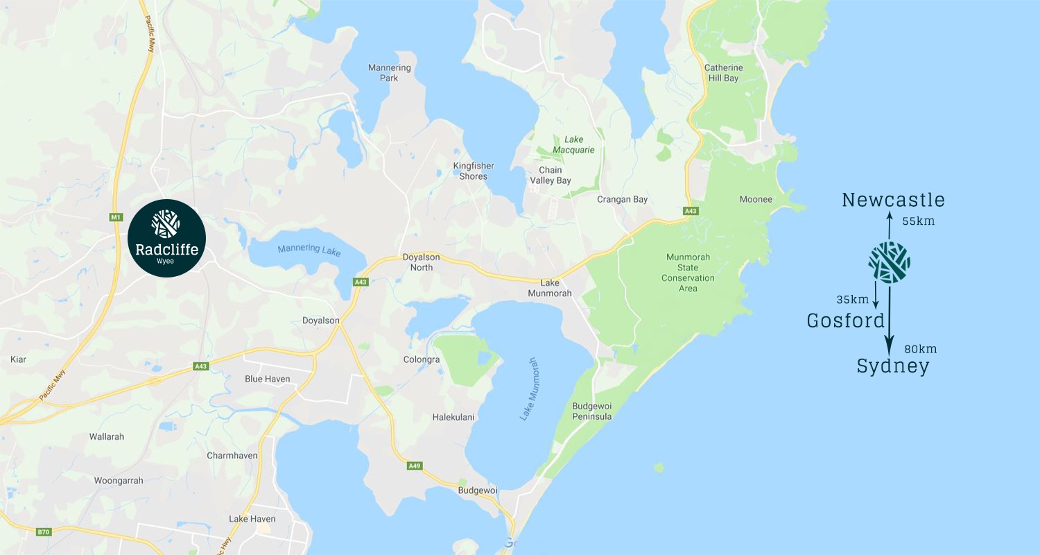 Radcliffe Estate - Wyee Location Map