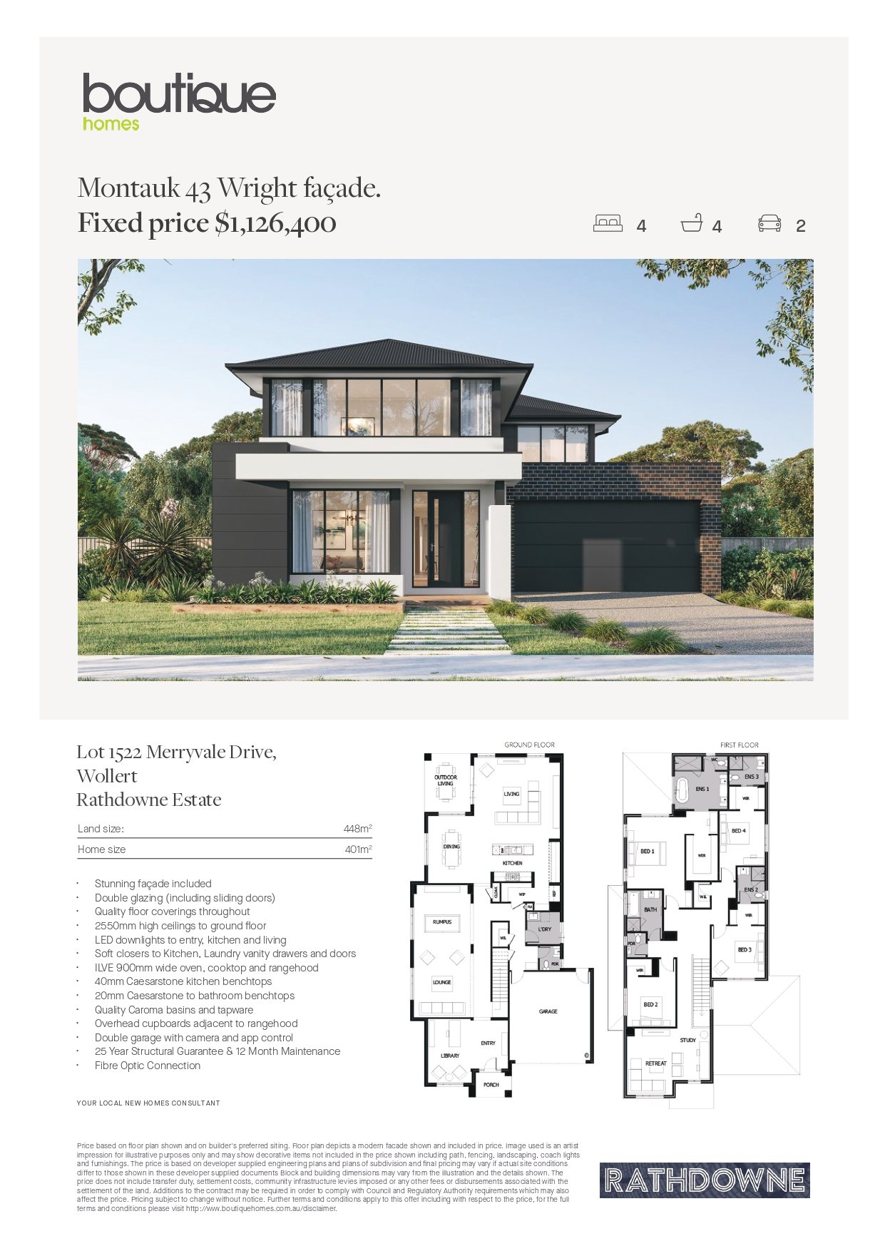 Rathdowne Estate - Wollert Montauk 43 Floorplan