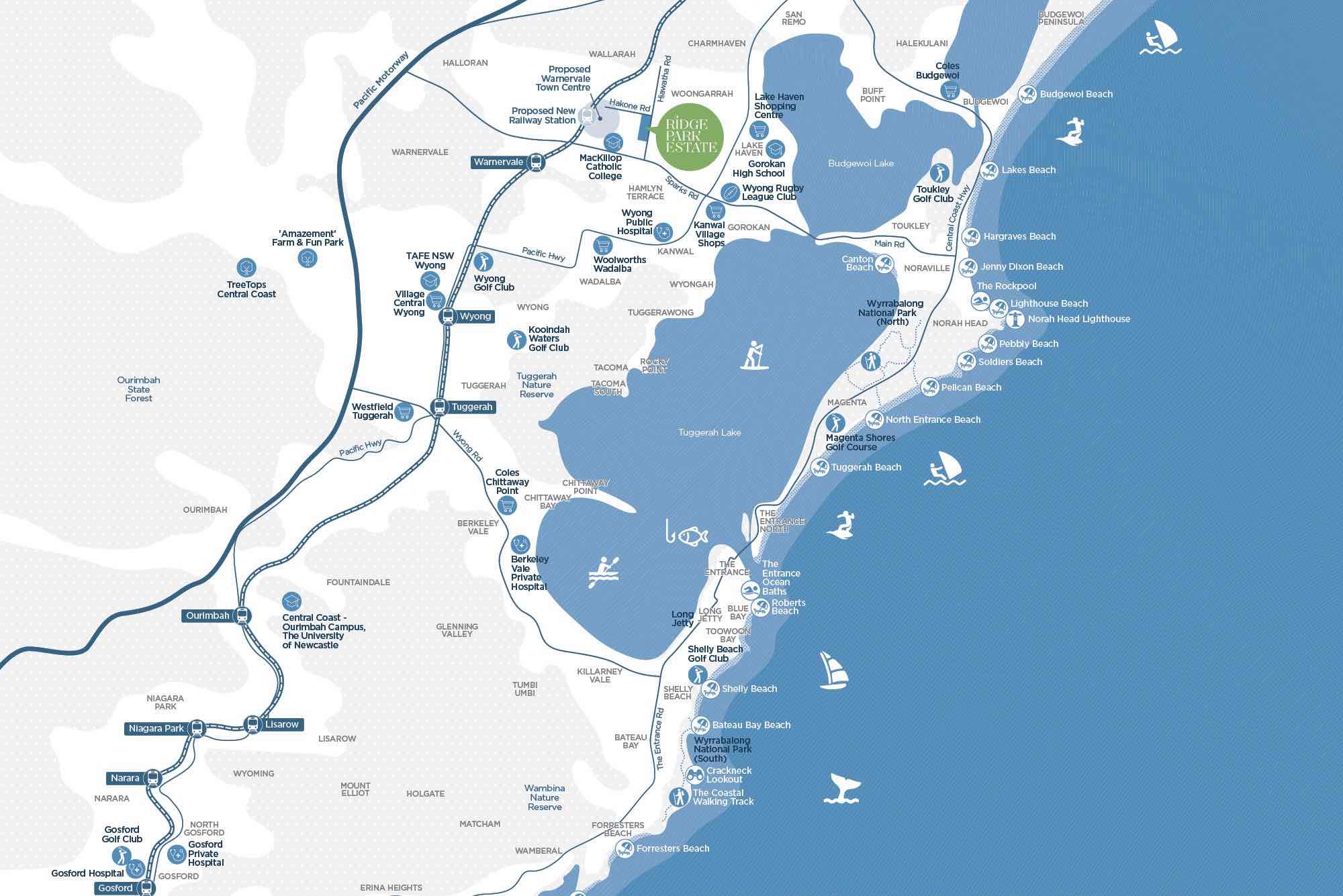 Ridge Park Estate - Woongarrah Location map