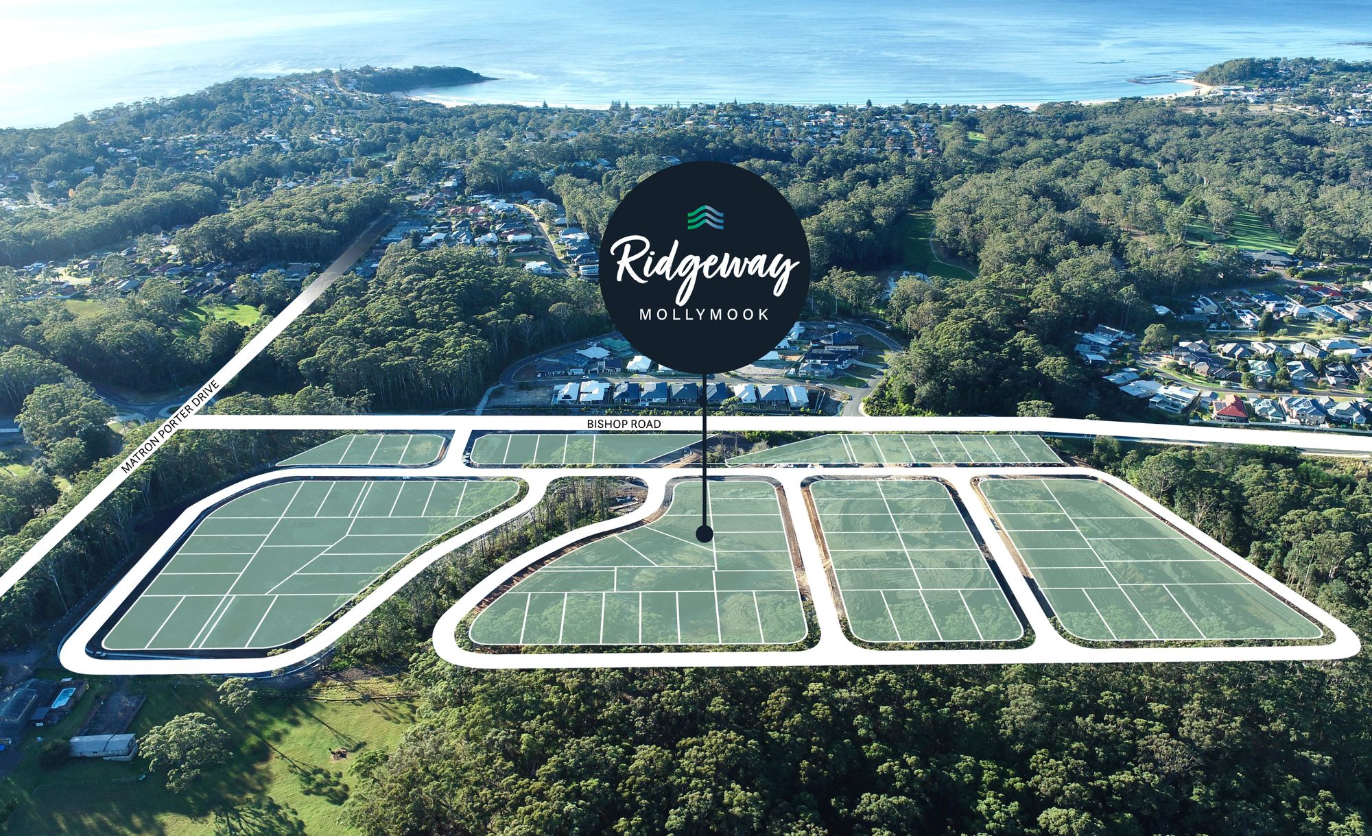 Ridgeway Mollymook Estate - Mollymook Beach Aerial