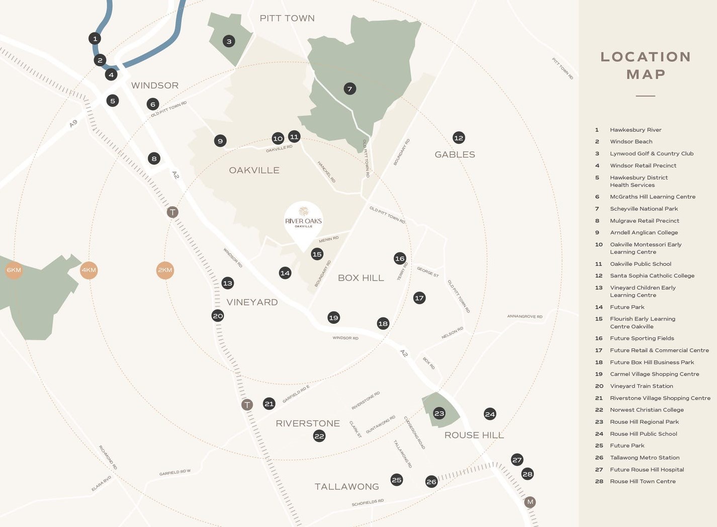 River Oaks Estate - Oakville Location Map