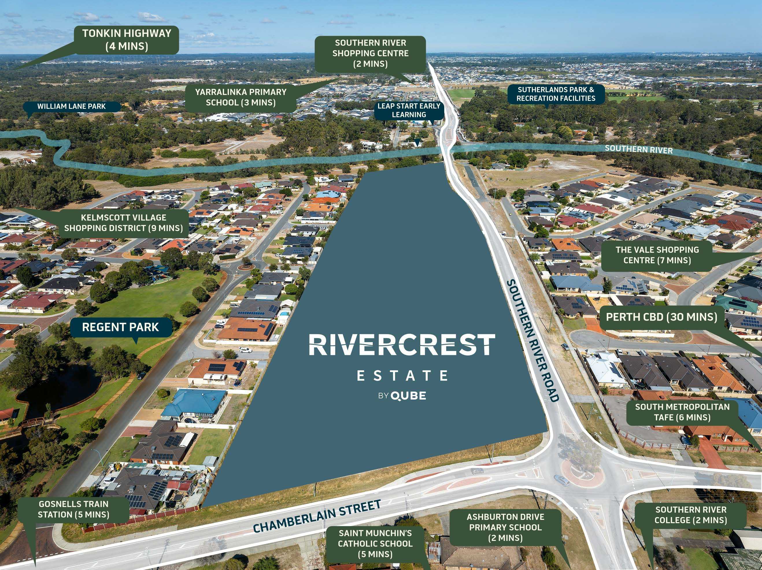 Rivercrest Estate - Gosnells Aerial