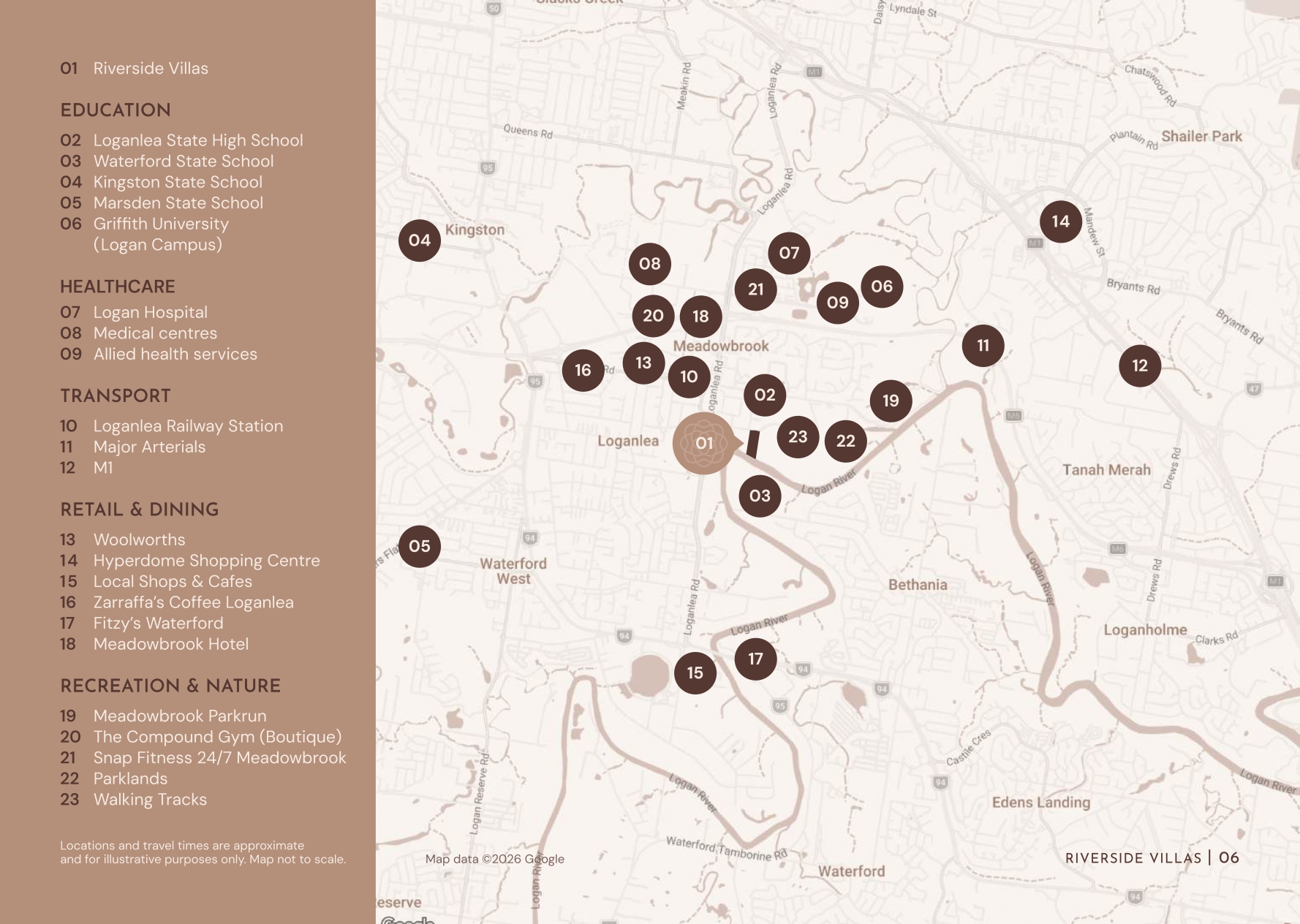 Riverside Villas - Loganlea Location Map