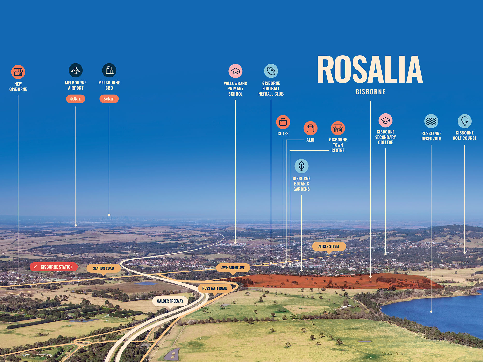 Rosalia Estate - Gisborne Location Map