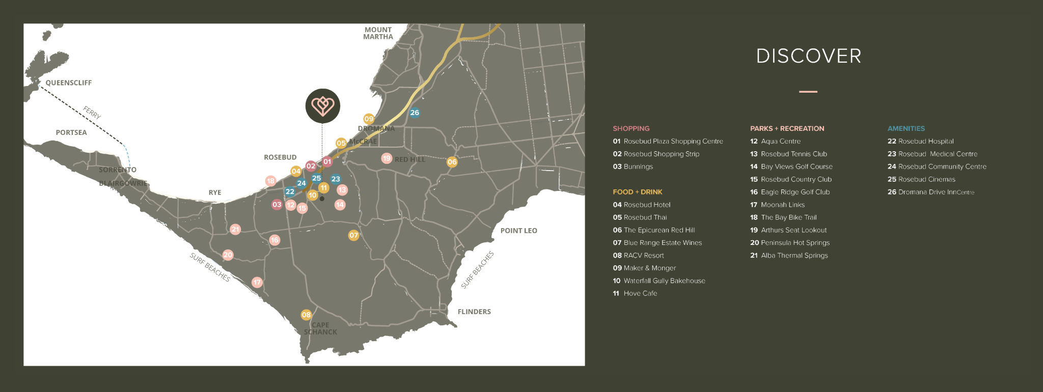 Rosedale Estate - Rosebud Location Map