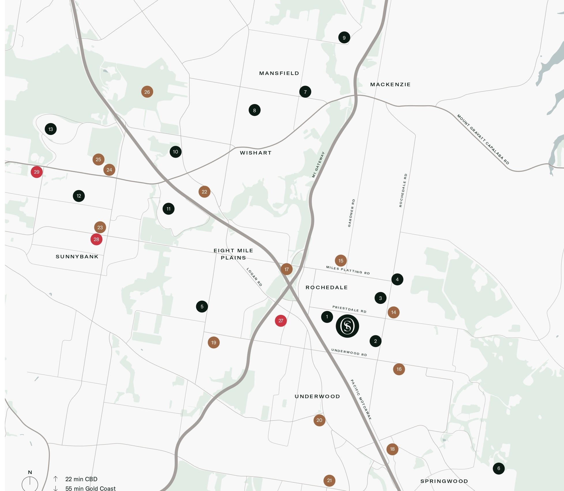 Saint Eves Estate - Rochedale Location Map