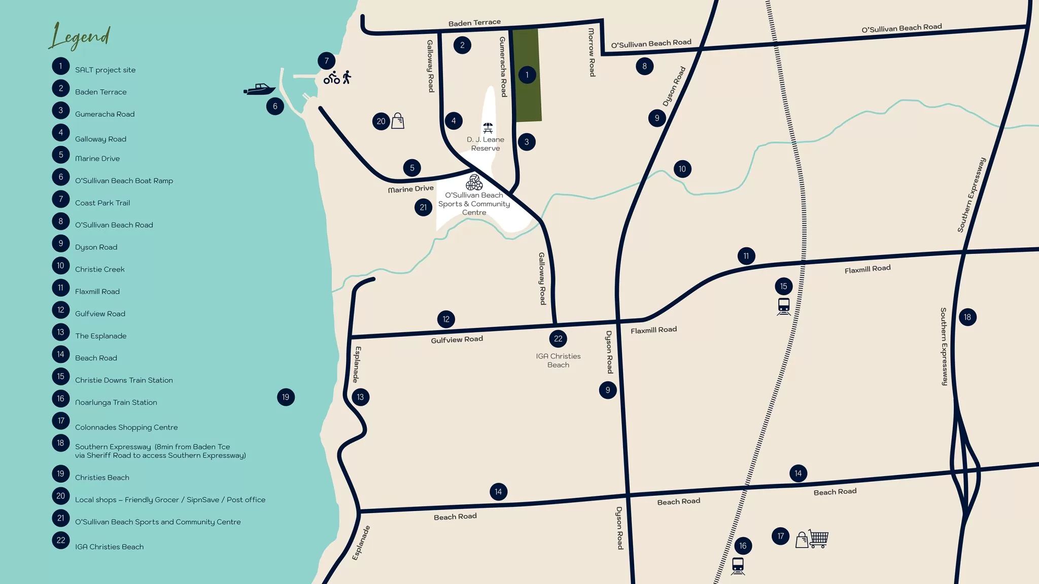 Salt Estate - O-Sullivan Beach Location Map