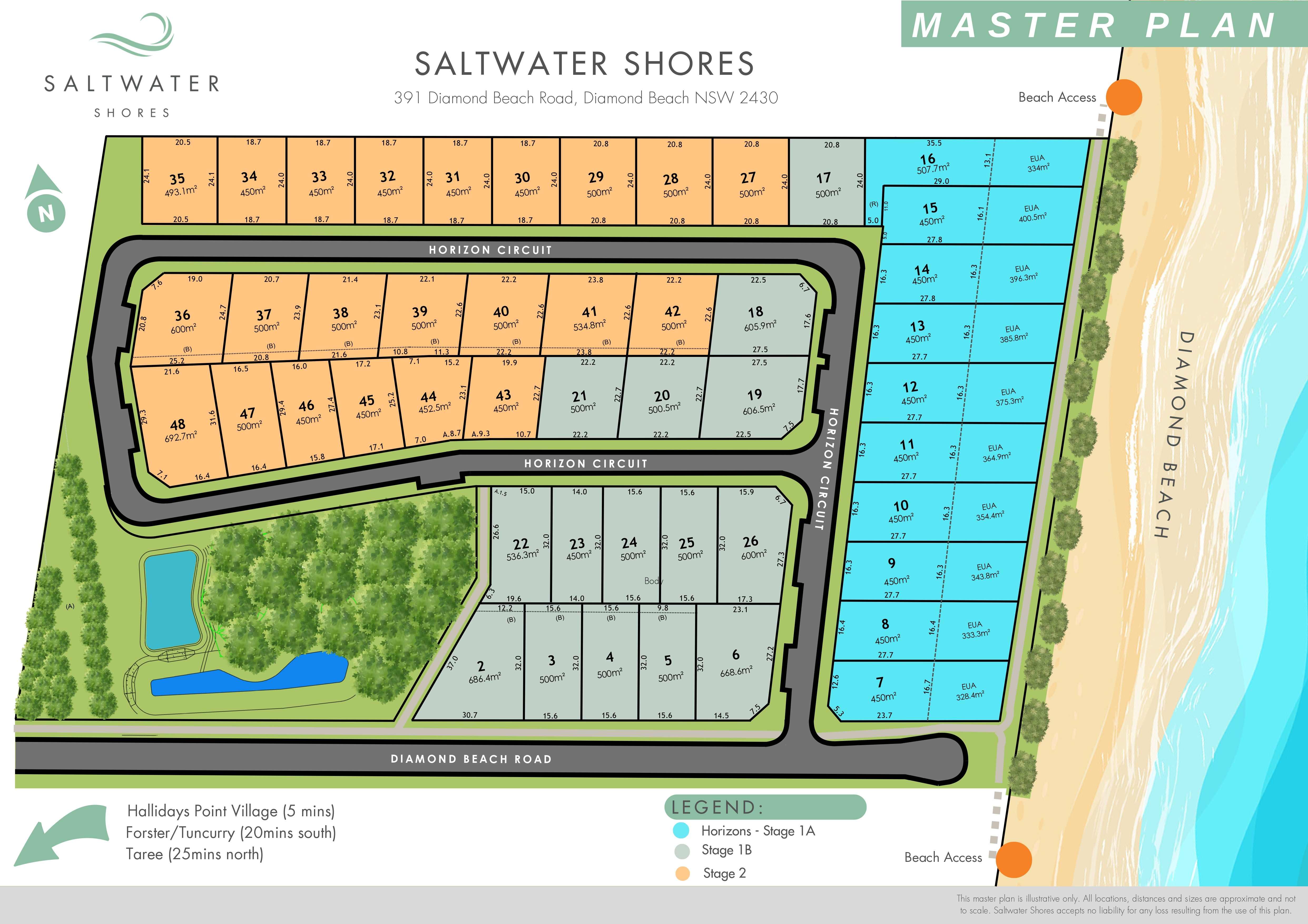 Saltwater Shores Estate - Diamond Beach Masterplan
