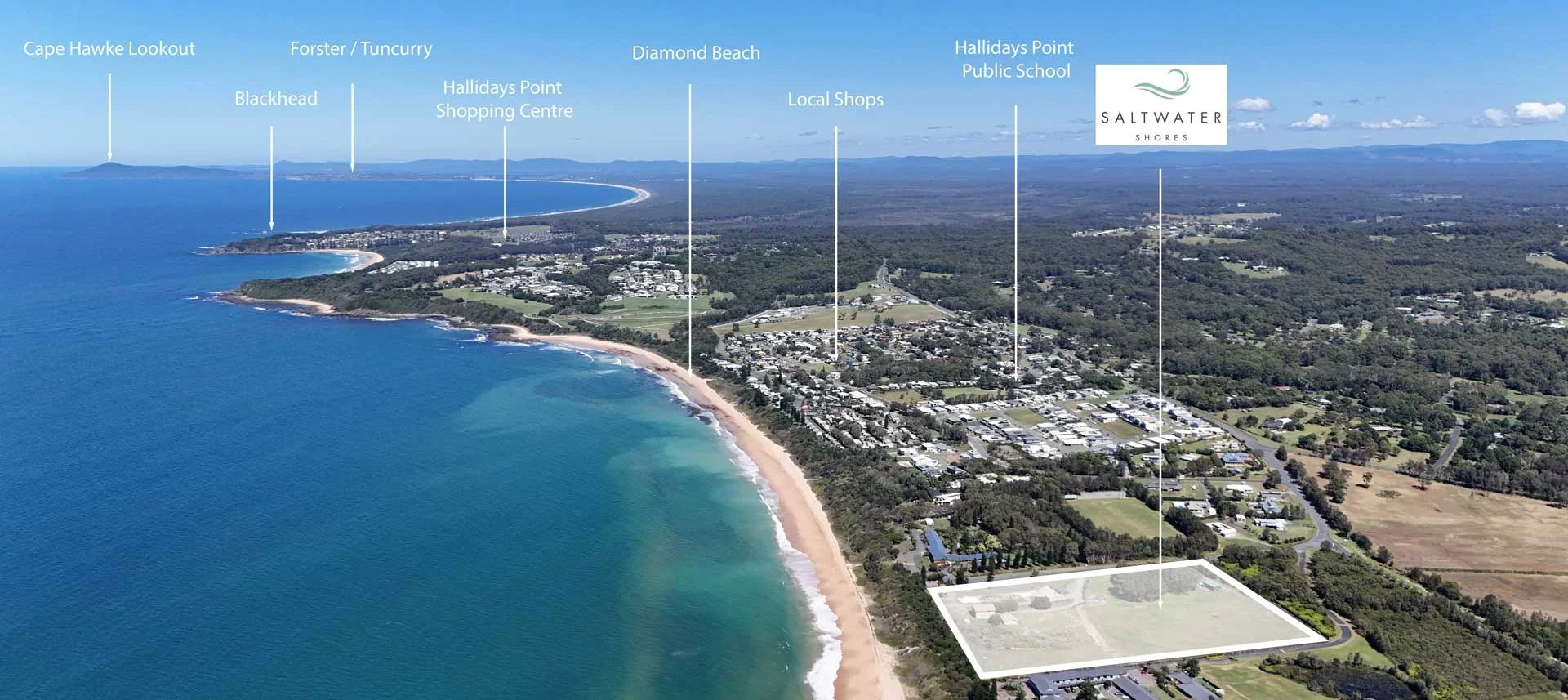 Saltwater Shores Estate - Diamond Beach Aerial