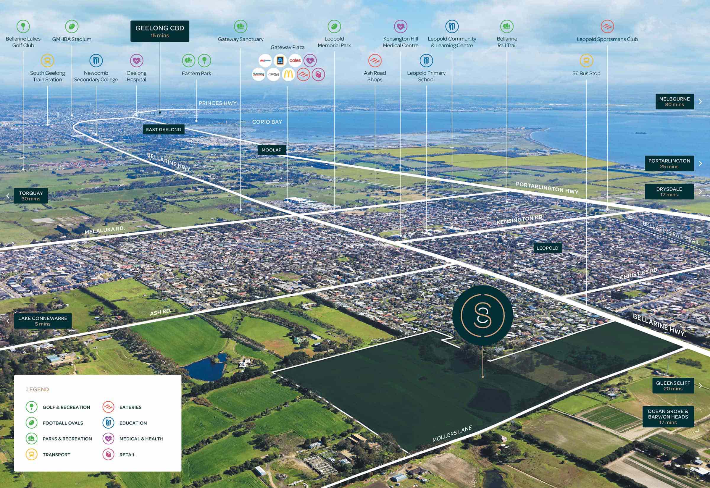 Sanctuary Springs Estate - Leopold Aerial