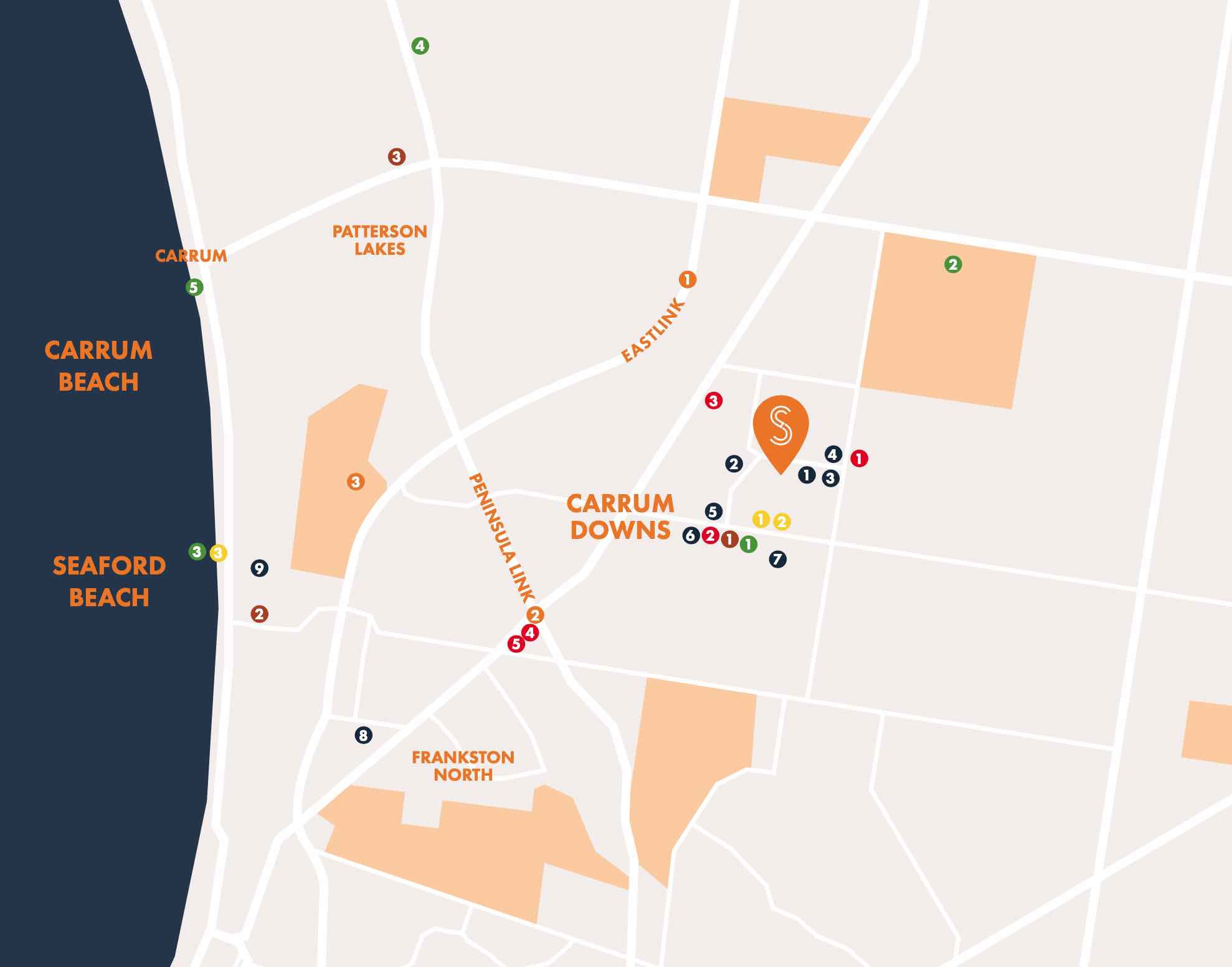 Sandford Estate - Carrum Downs Location map