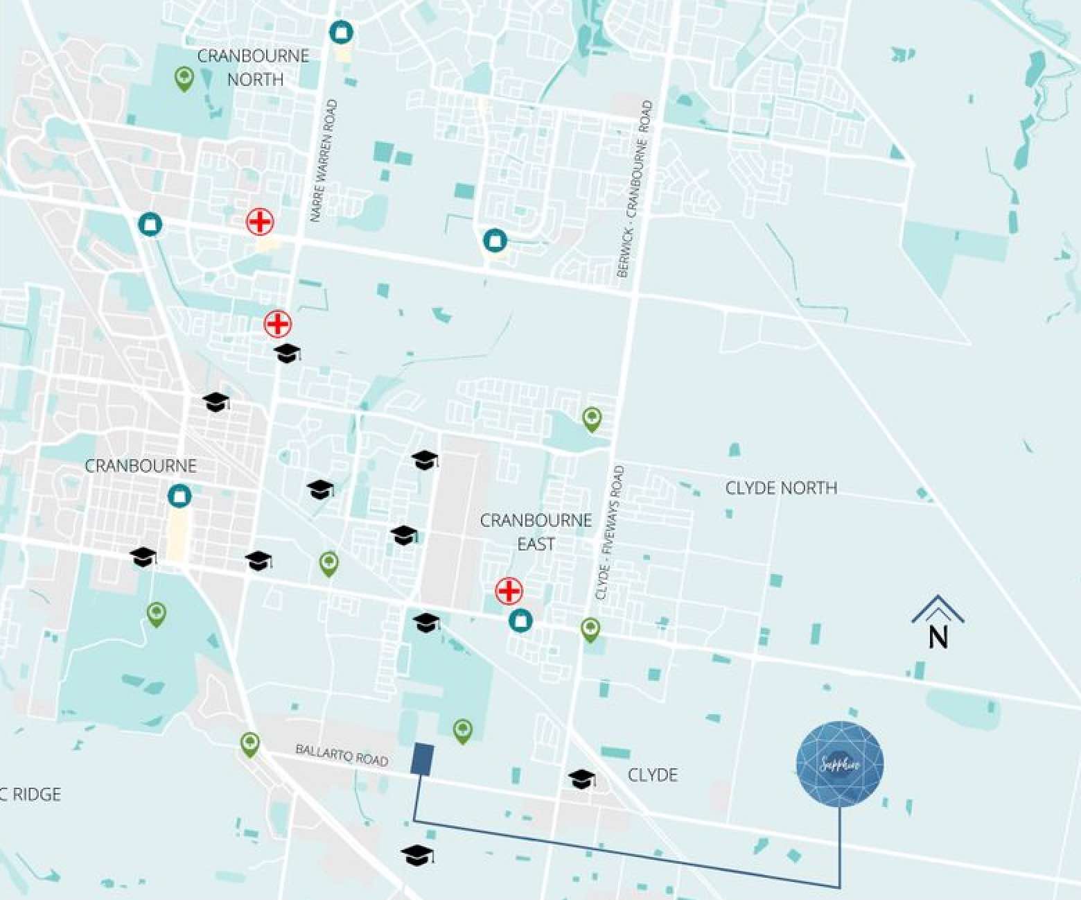 Sapphire Estate - Cranbourne East Location m Location Map